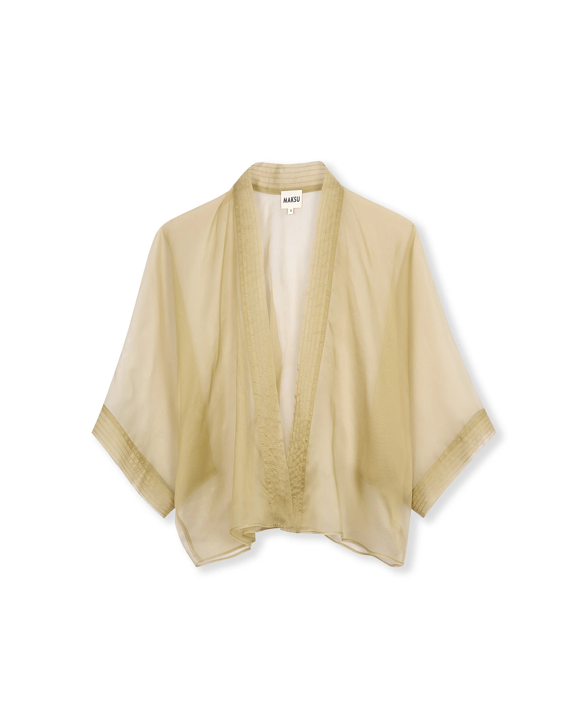AMELIA | Beige Silk Short Kimono - Image 5