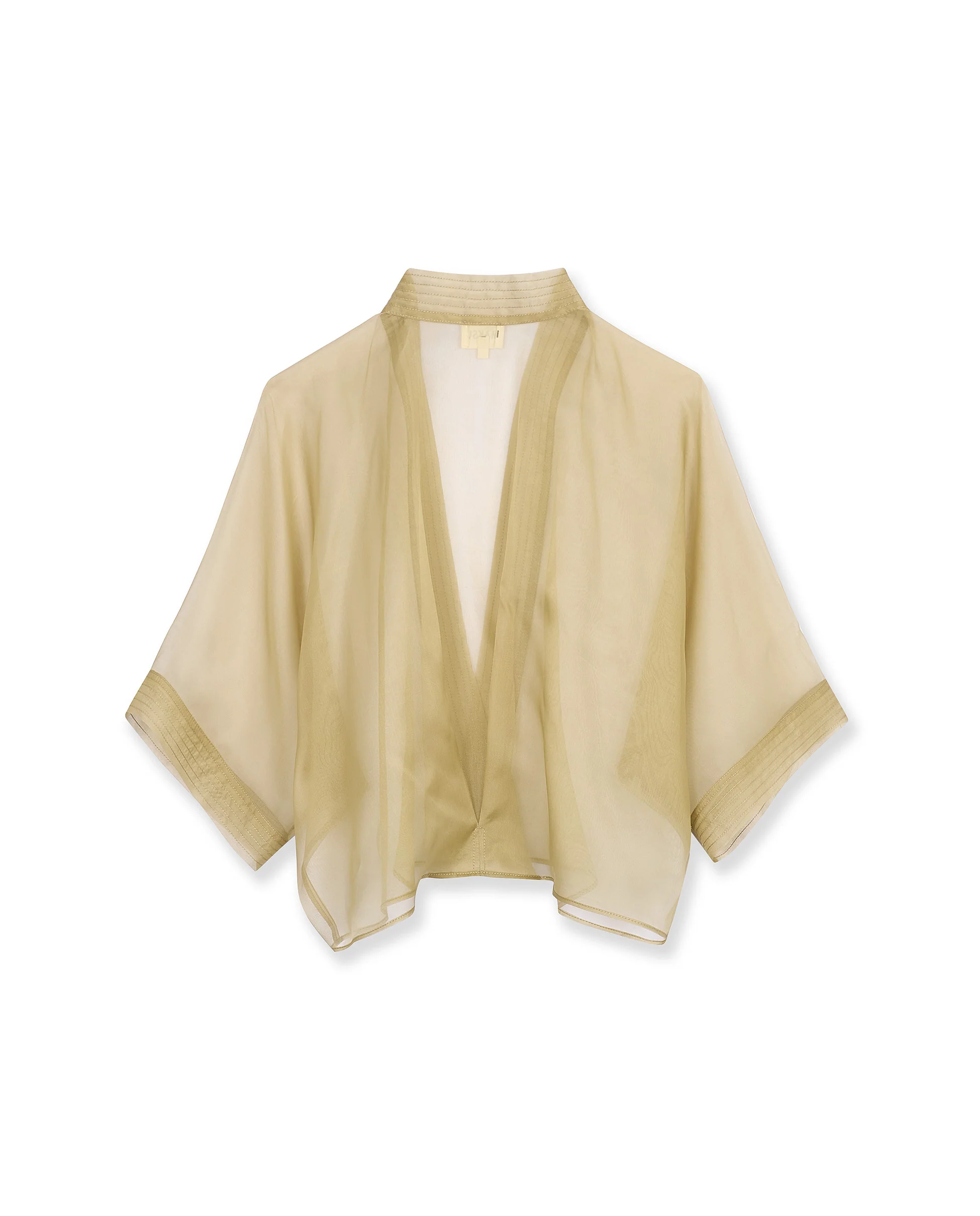 AMELIA | Beige Silk Short Kimono - Image 6