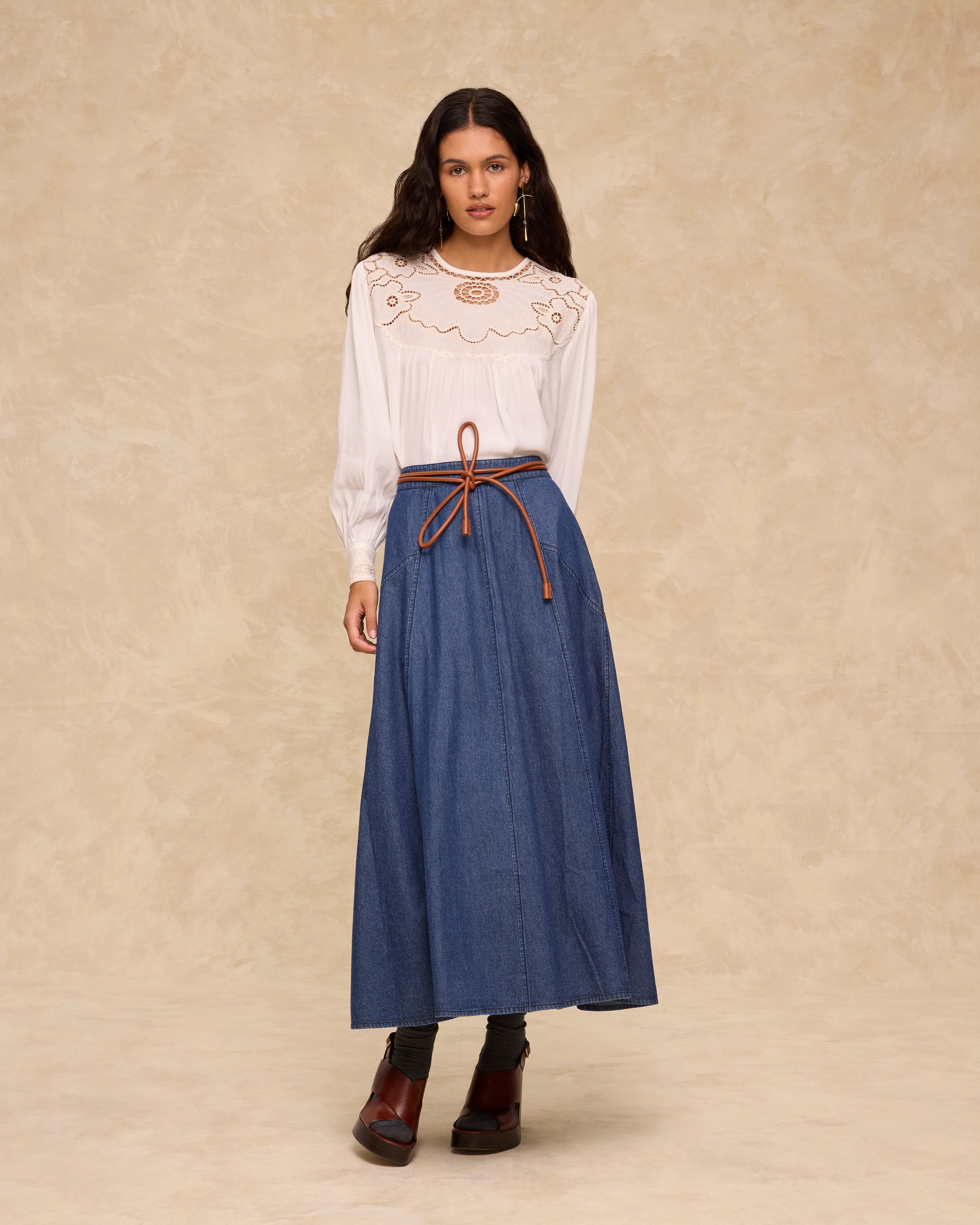 ANIS | White Embroidered Yoke Blouse - Image 2