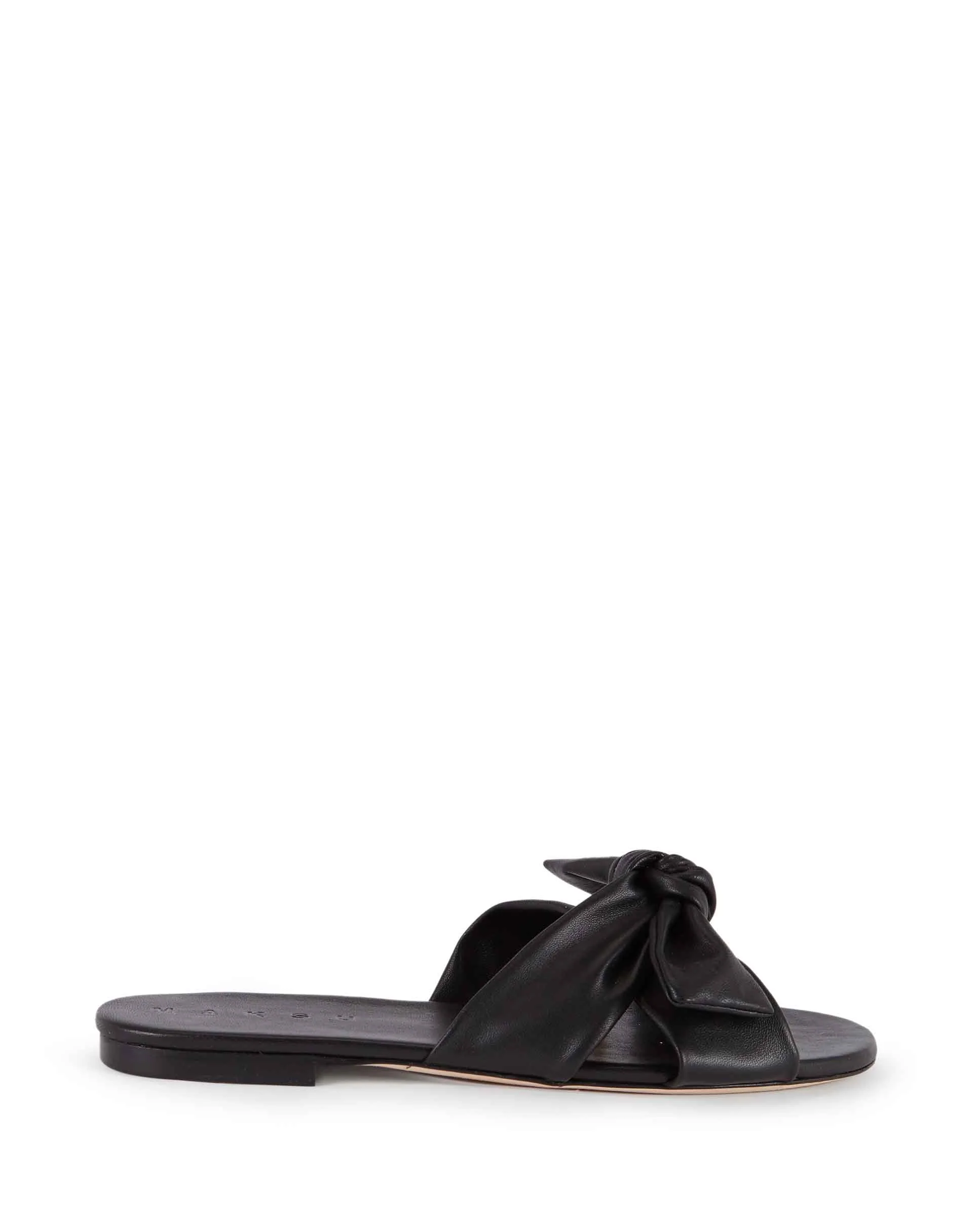 BAHIA | Black flat leather sandal - Image 2