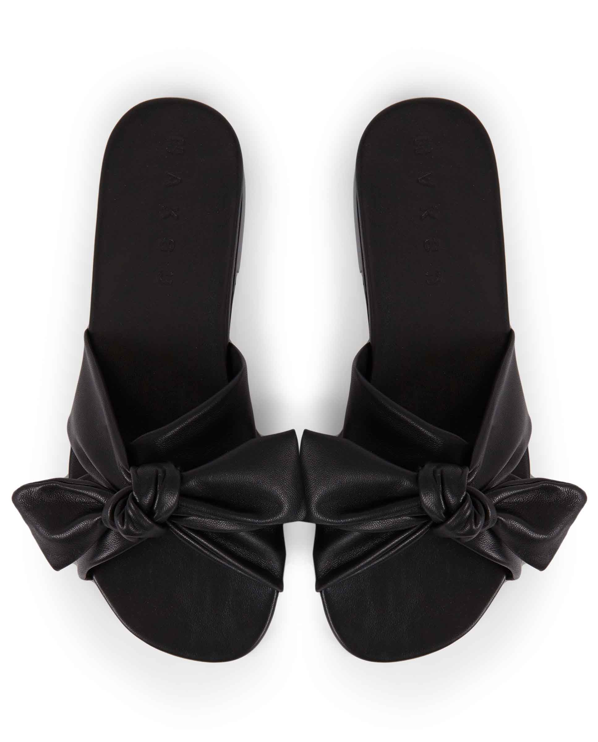 BAHIA | Black flat leather sandal - Image 4
