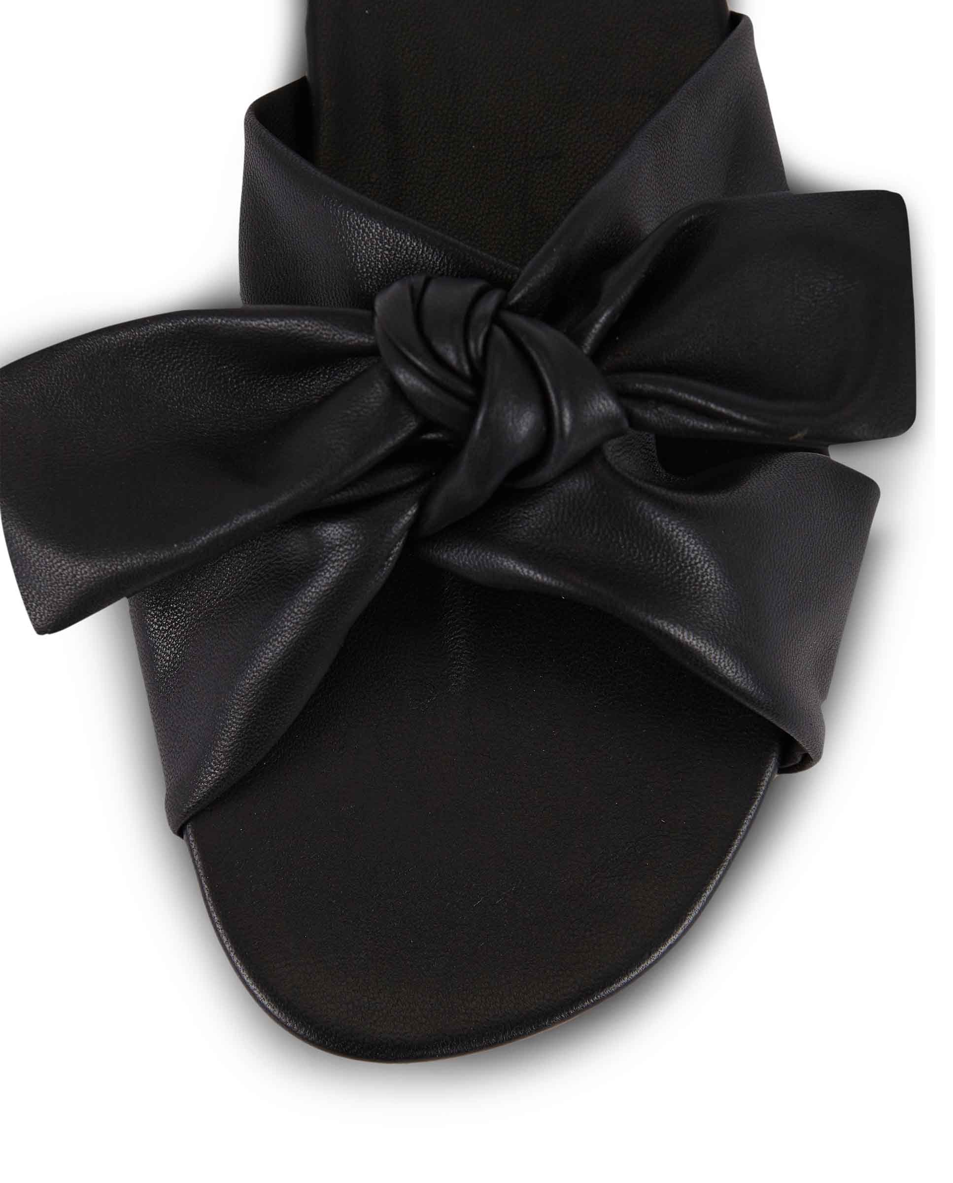 BAHIA | Black flat leather sandal - Image 5