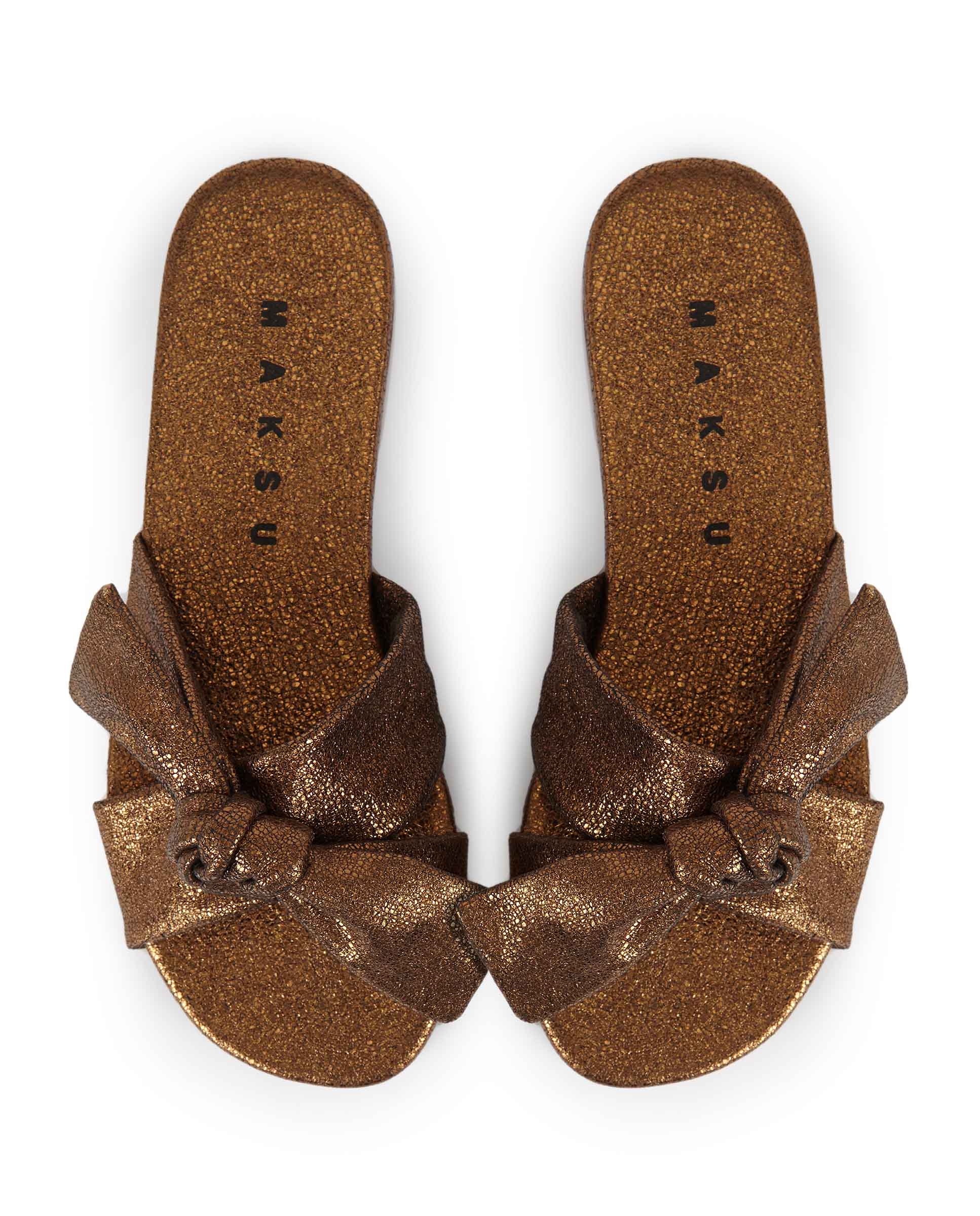 BAHIA | Bronze flat leather sandal - Image 4