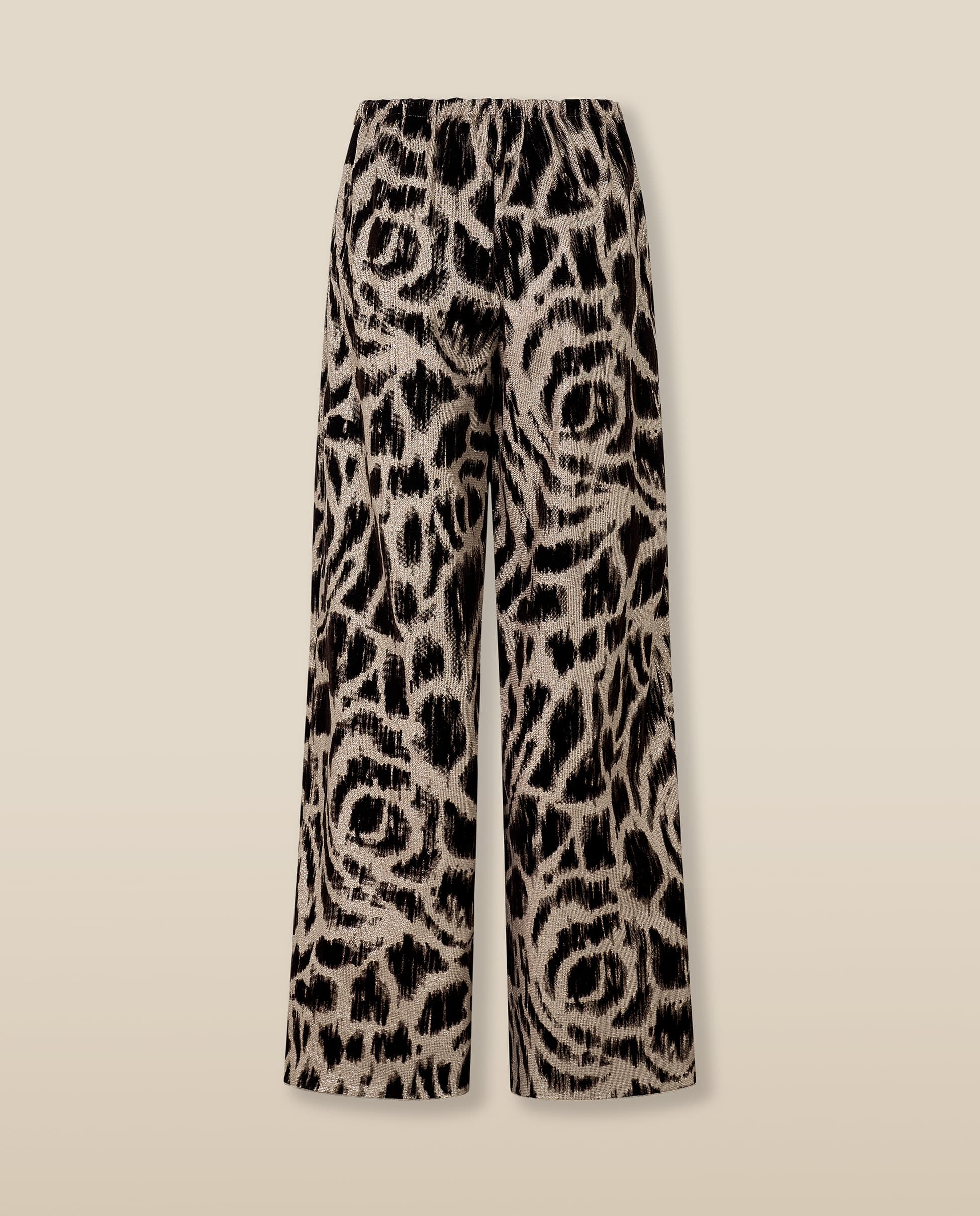 BEDUINA | Gold Leopard Jacquard Wide-Leg Trousers - Image 6