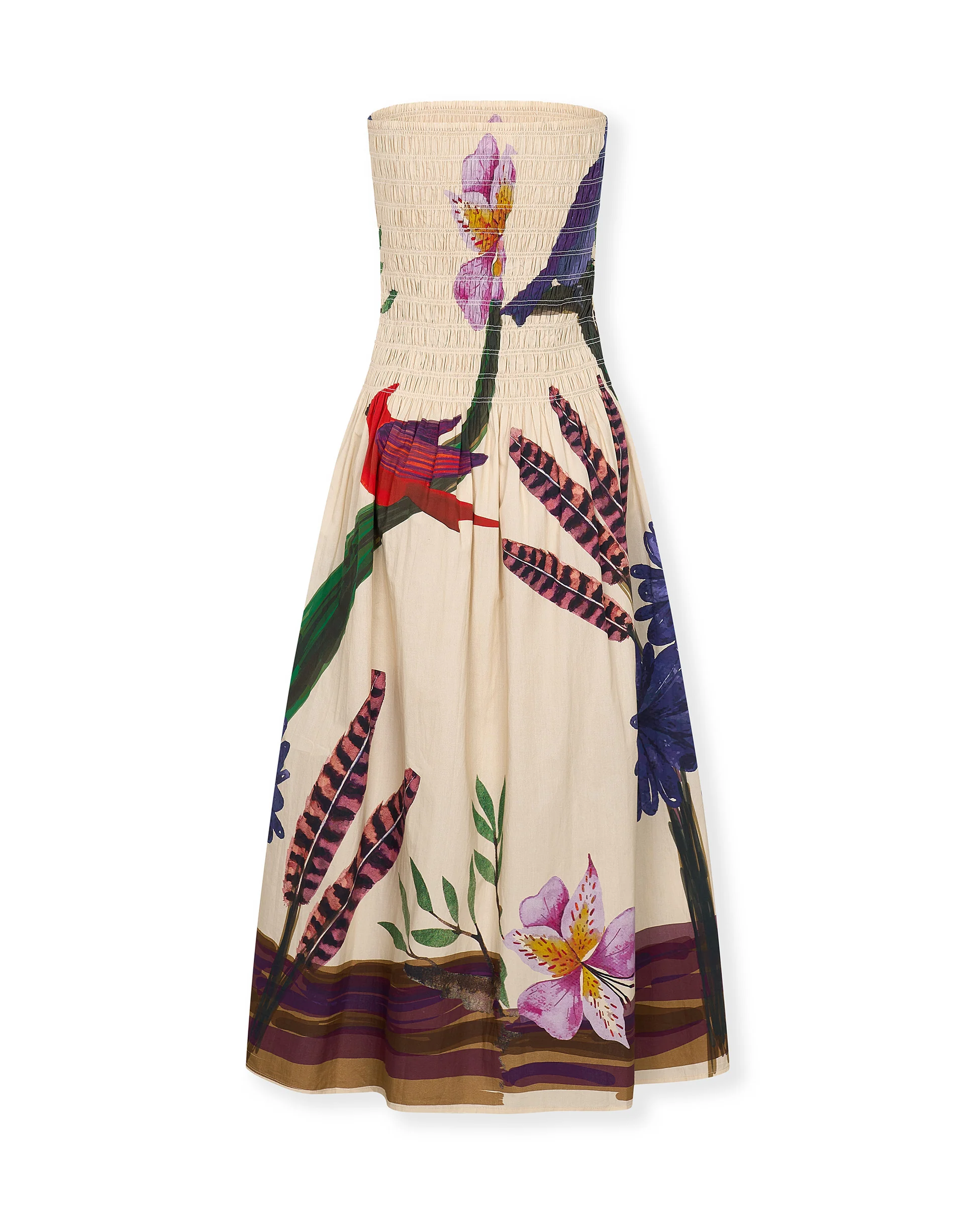 BLOOMFLIGHT | 100% Cotton Strapless Midi Dress - Image 6