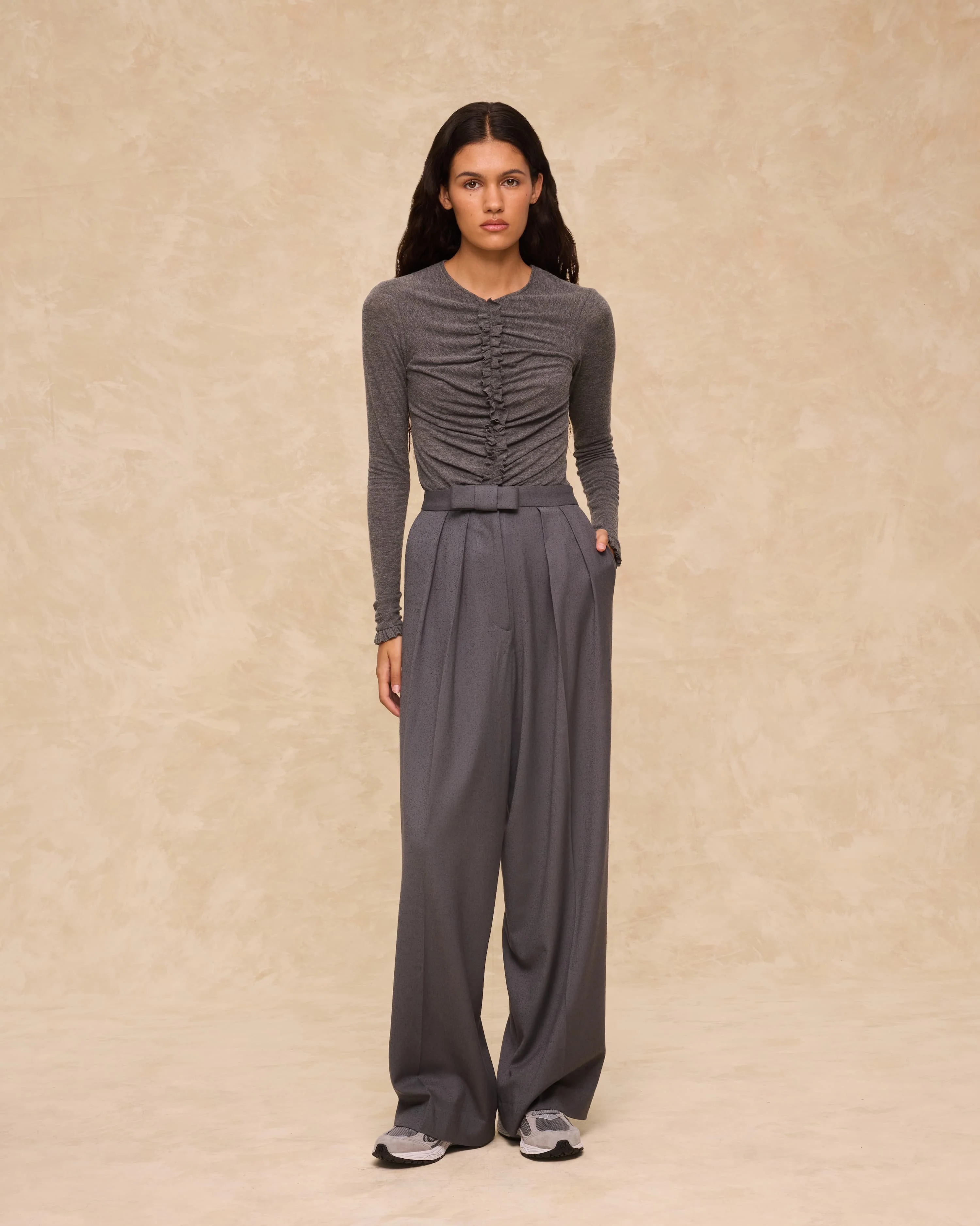 BOBY | Grey Jersey Long Sleeve Top - Image 4