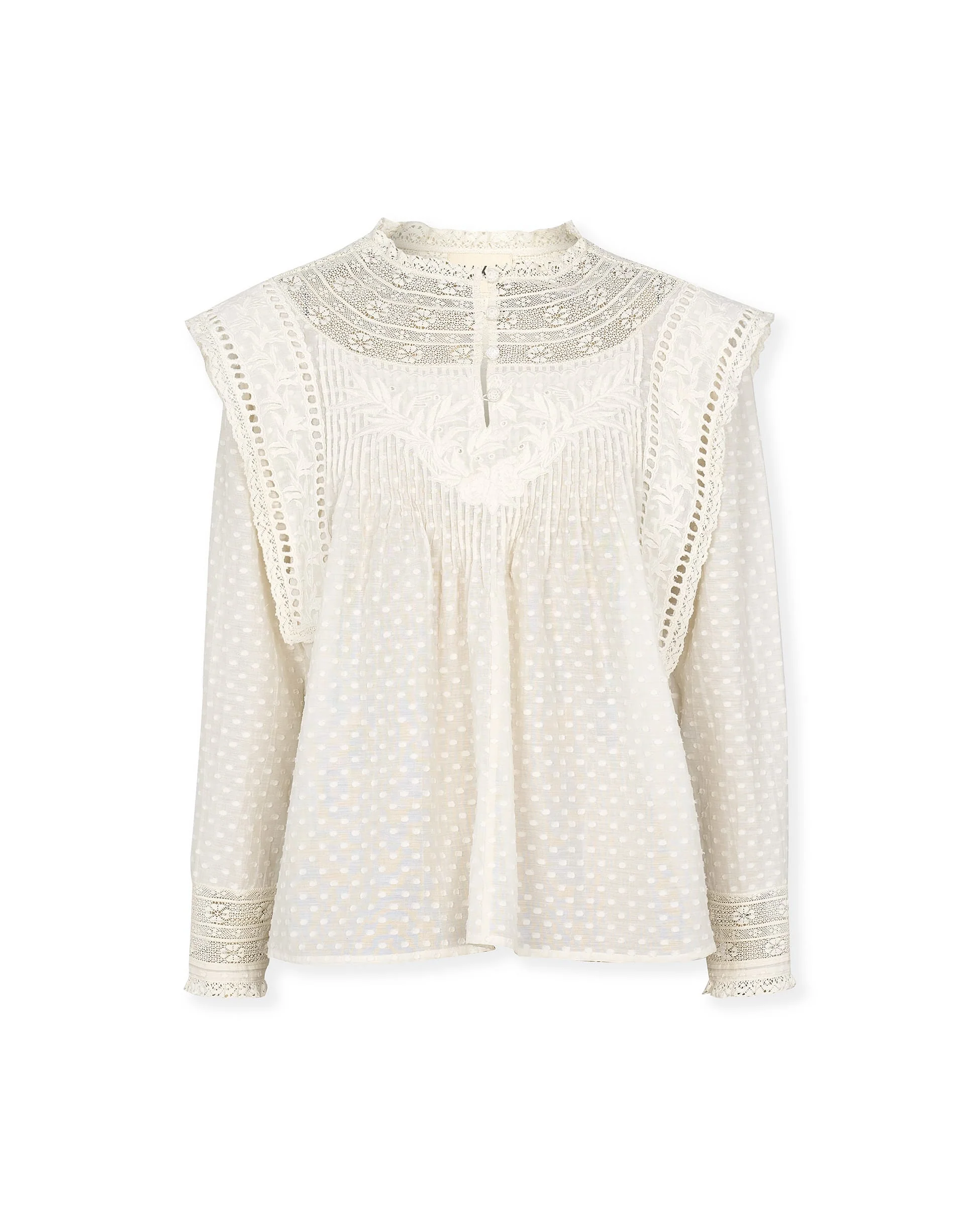 BRASTINA | White Embroidered Lace Blouse - Image 6