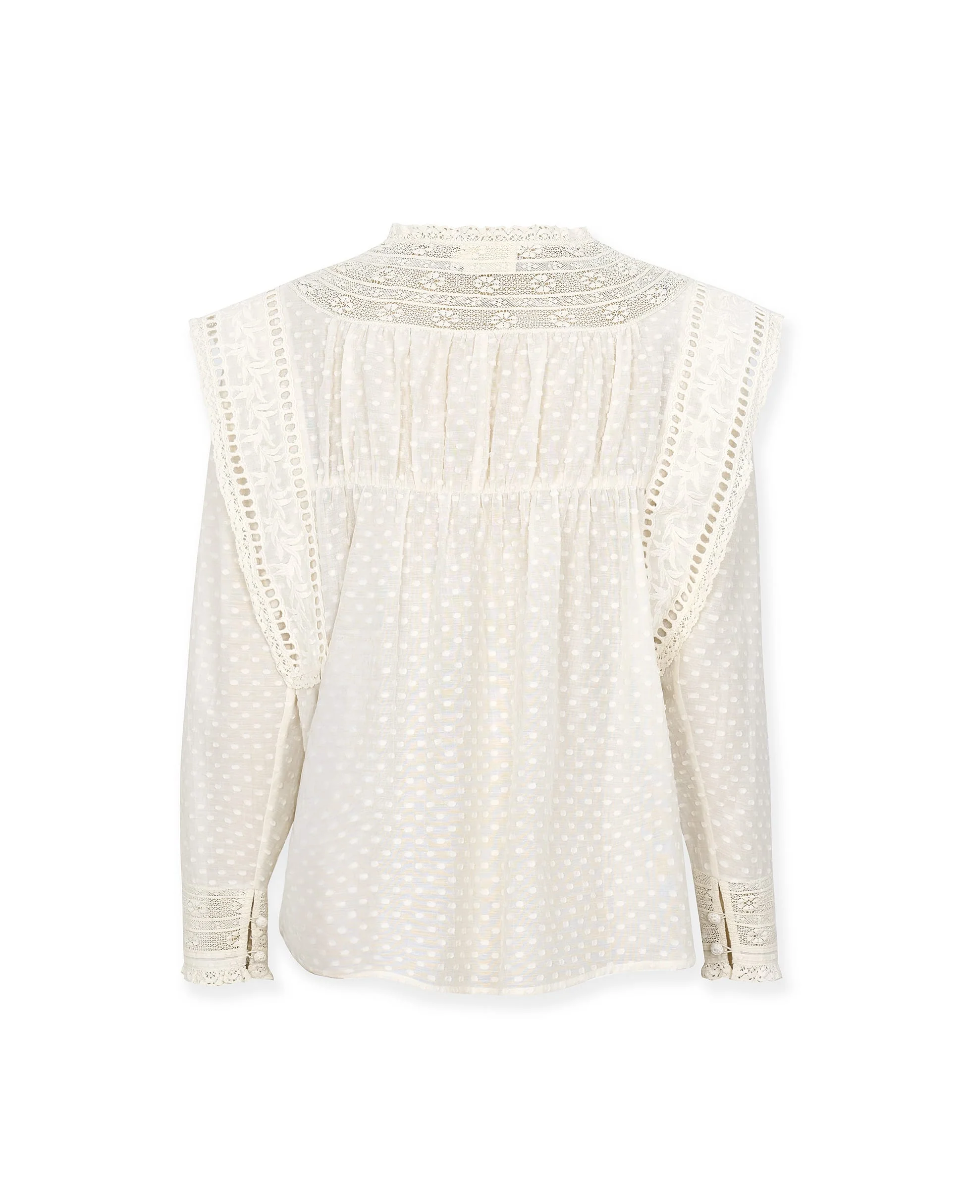 BRASTINA | White Embroidered Lace Blouse - Image 7