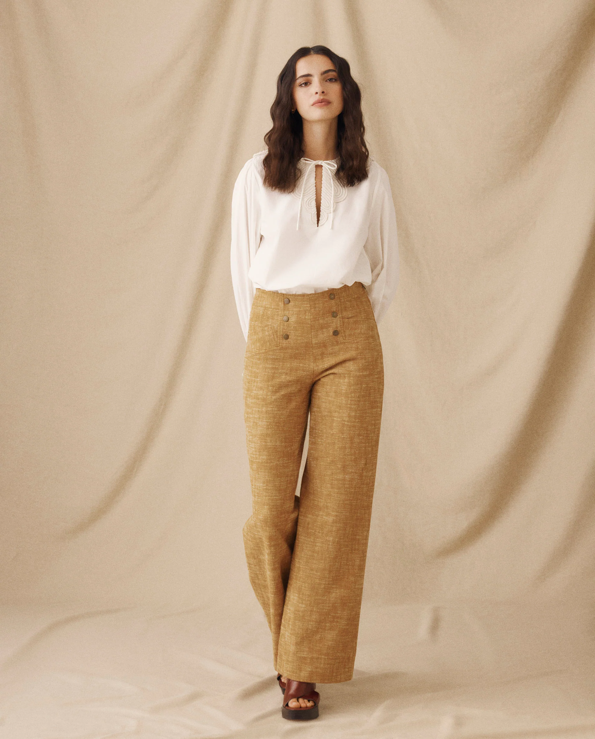 BRUNELLA | White Embroidered Cotton Blouse - Image 5