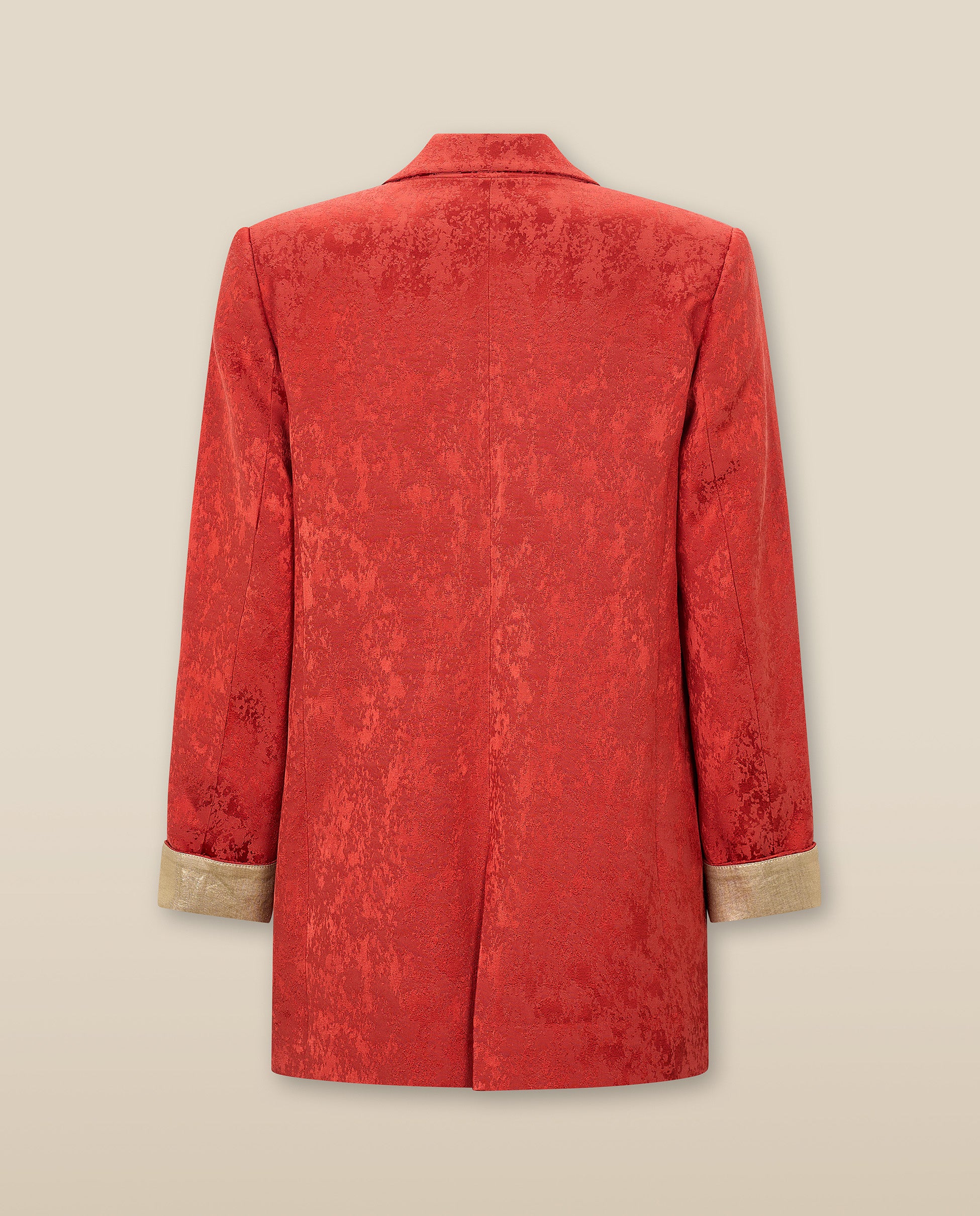CANNES | Red Jacquard Relaxed Fit Structured Blazer - Image 6
