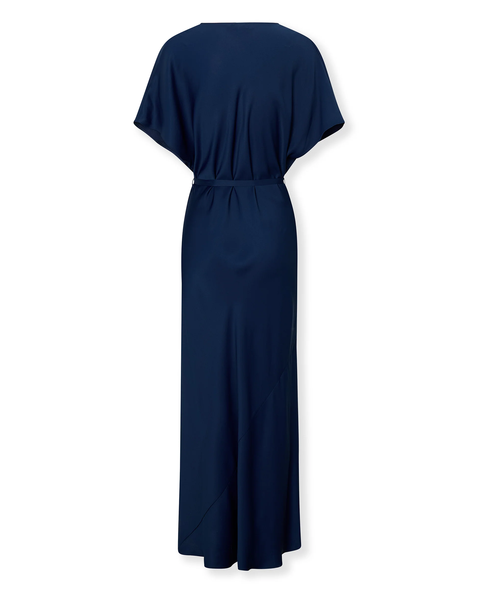 CAPRI | Deep Navy Satin Maxi Dress - Image 7
