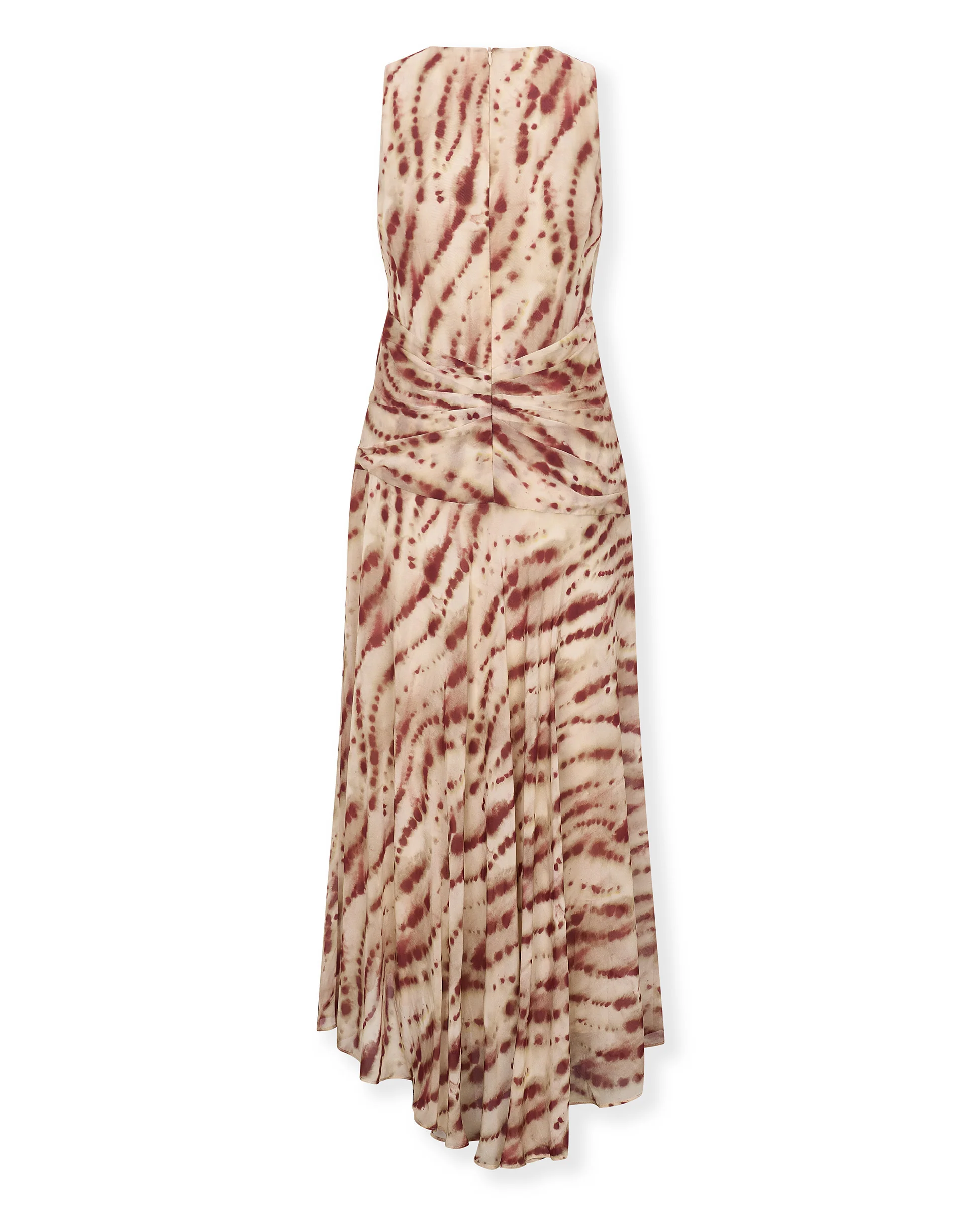 CAROLINA | Beige and Red Italian Fabric Dress - Image 7