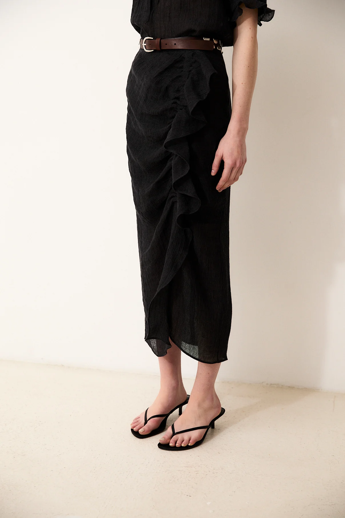 CATALINA | Black Italian Linen Skirt - Image 5