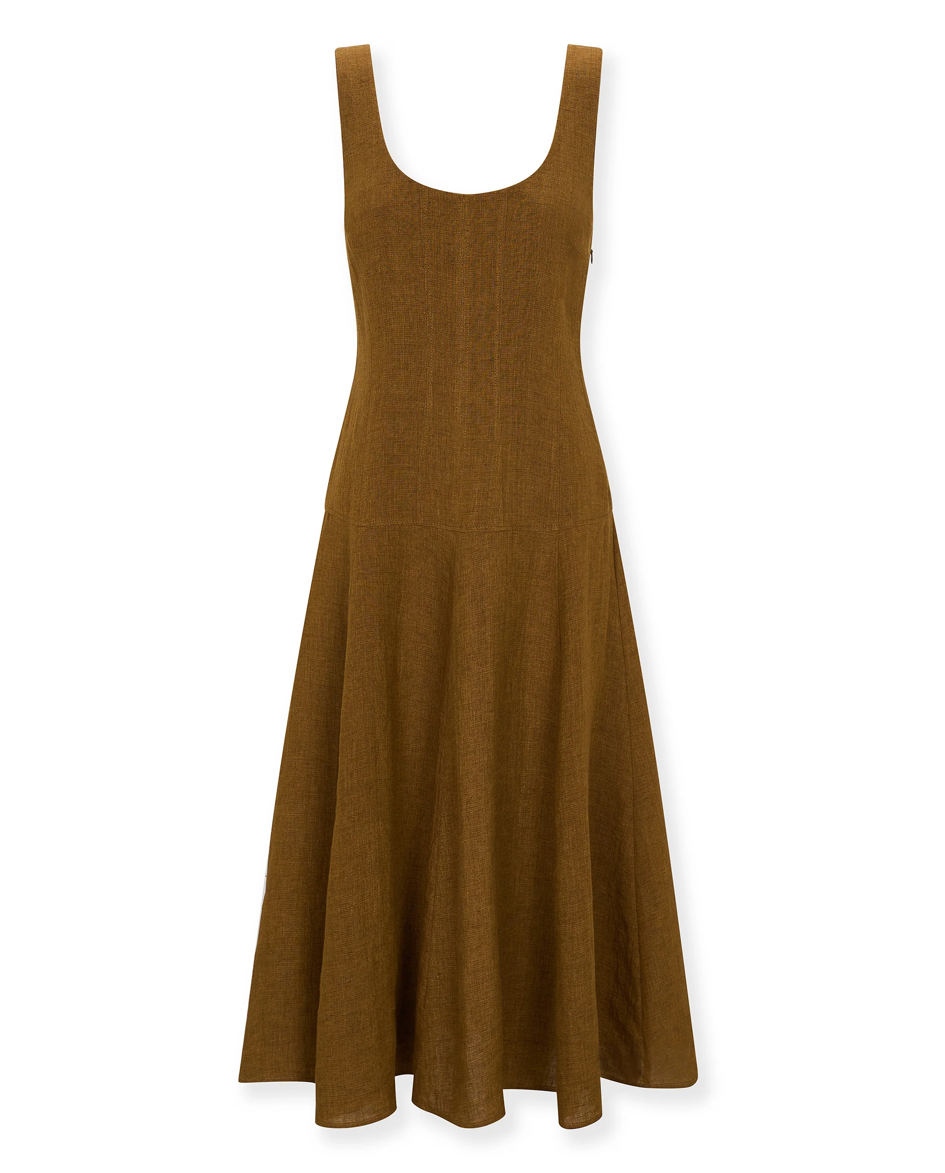 CAVERNI | Camel Dress in 100% Italian Linen - Image 6