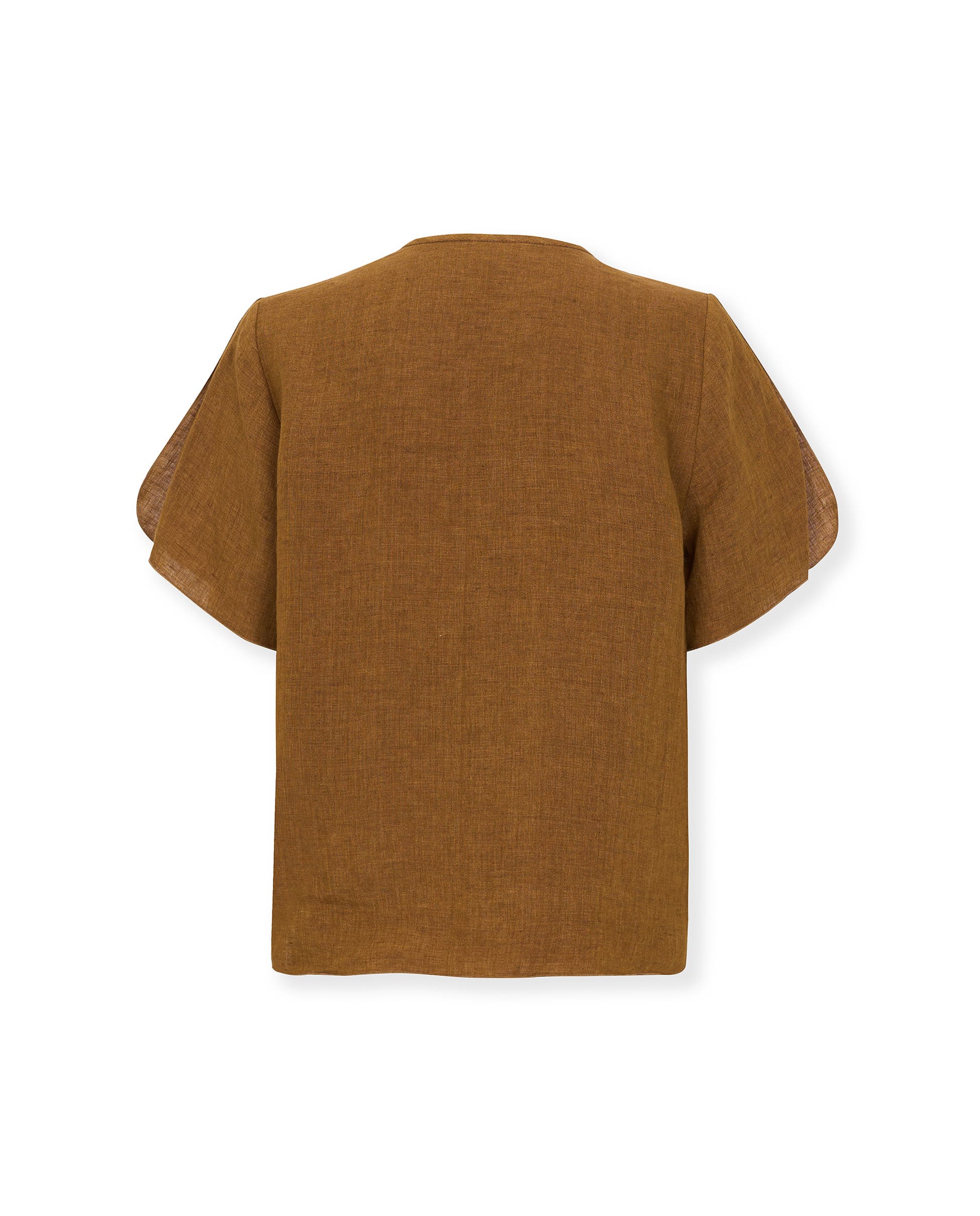 CAVERNI | 100% Linen camel Top - Image 7