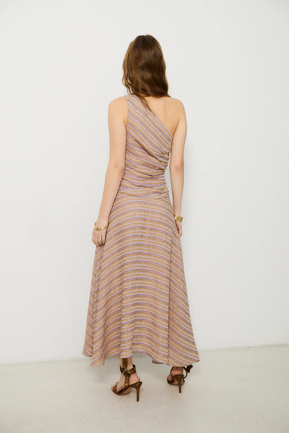 CELIA | Linen One-Shoulder Midi Dress - Image 4