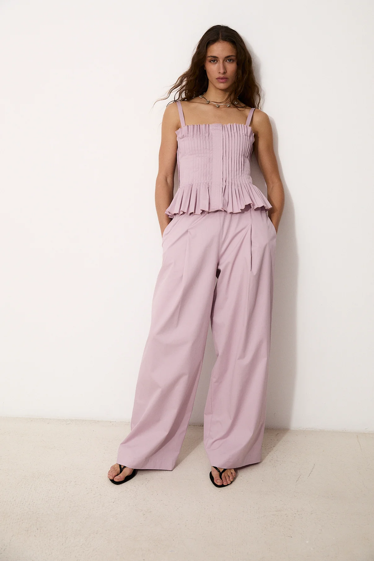 CELIA | Lilac Poplin Trousers - Image 2