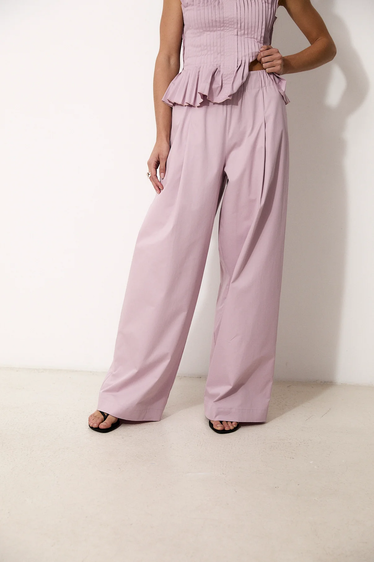 CELIA | Lilac Poplin Trousers - Image 3