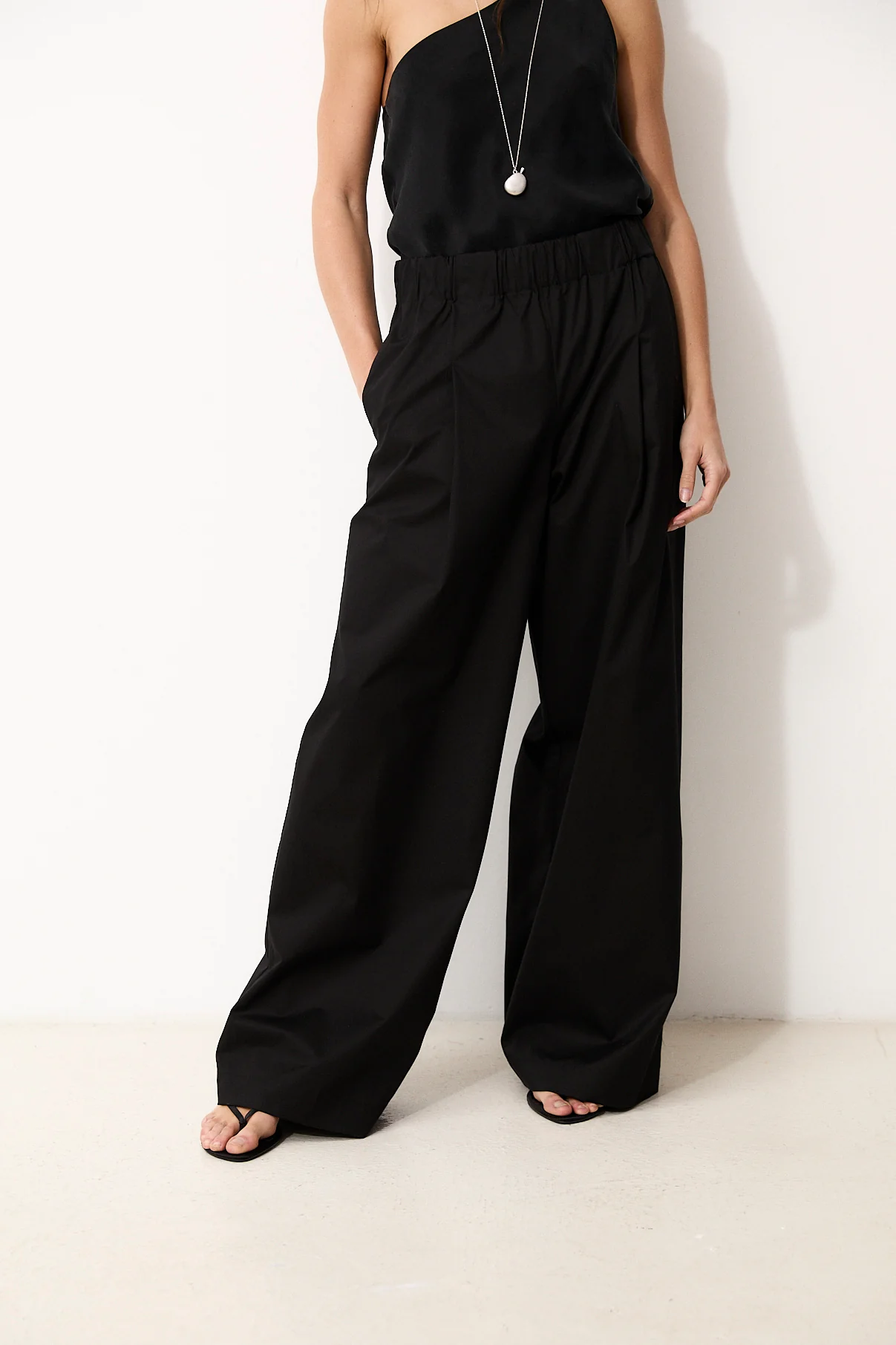 CELIA | Black Poplin Trousers - Image 3