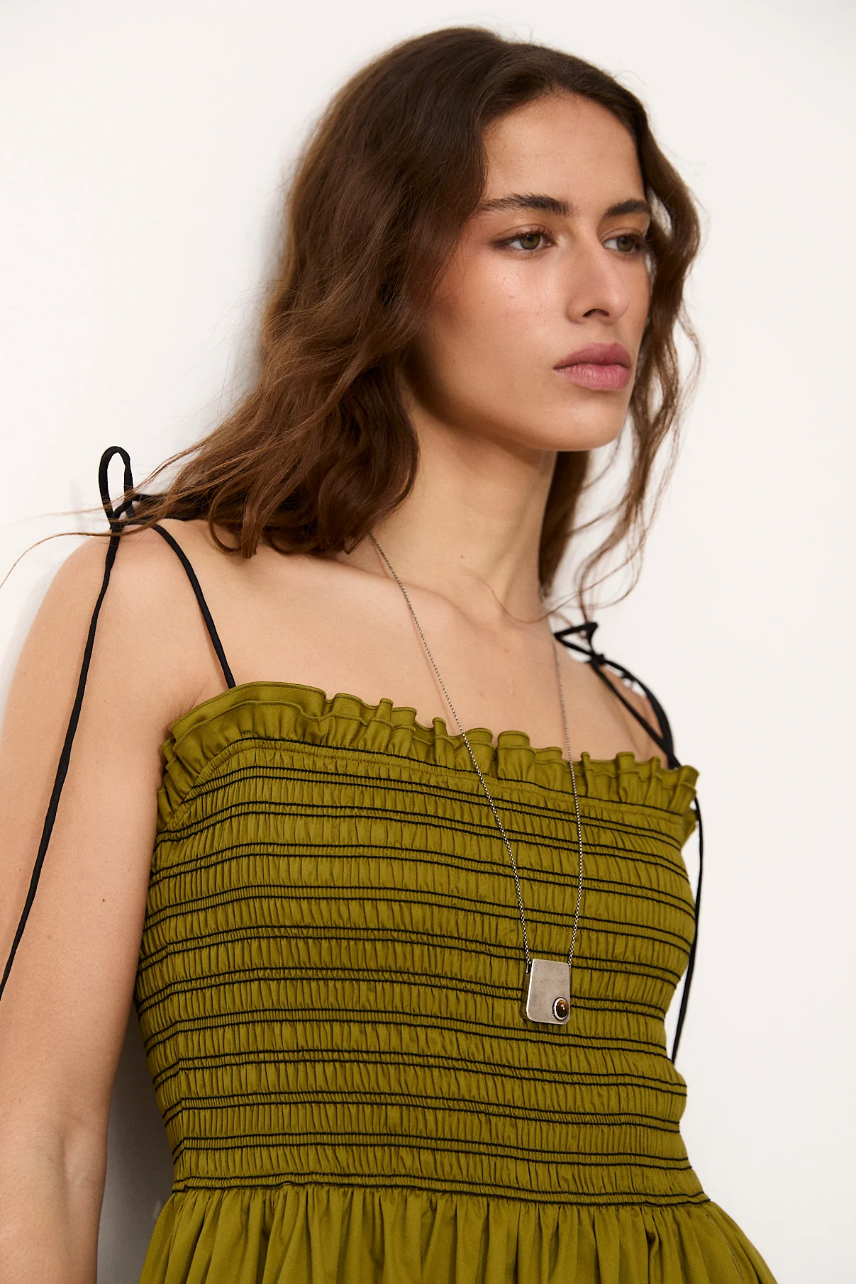 CELIN | Cotton Green Midi Dress - Image 2