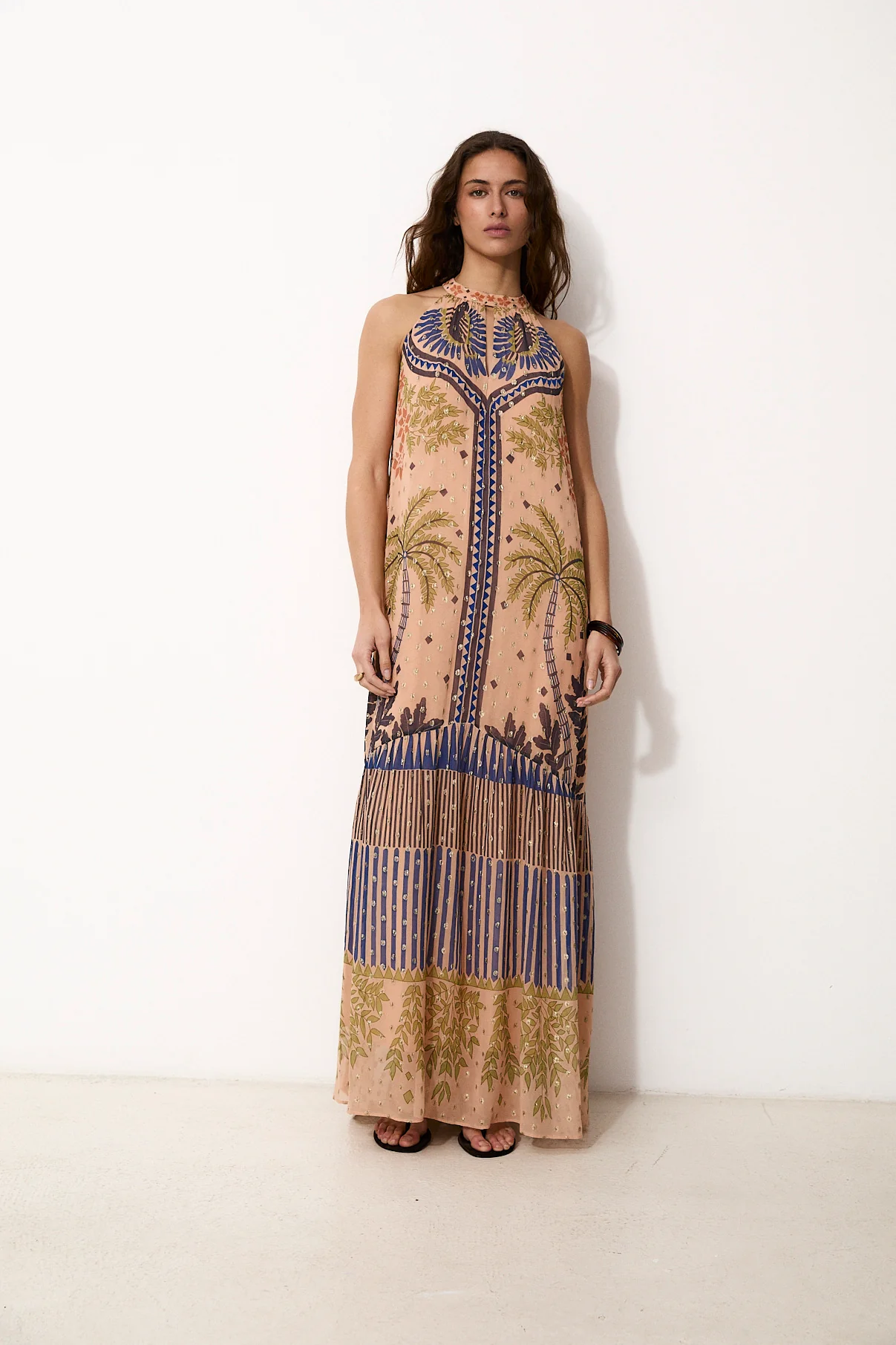 CHELSEA | Hand-Embroidered Halter Midi Dress - Image 4