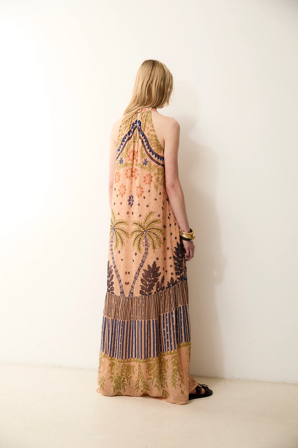 CHELSEA | Hand-Embroidered Halter Midi Dress - Image 5