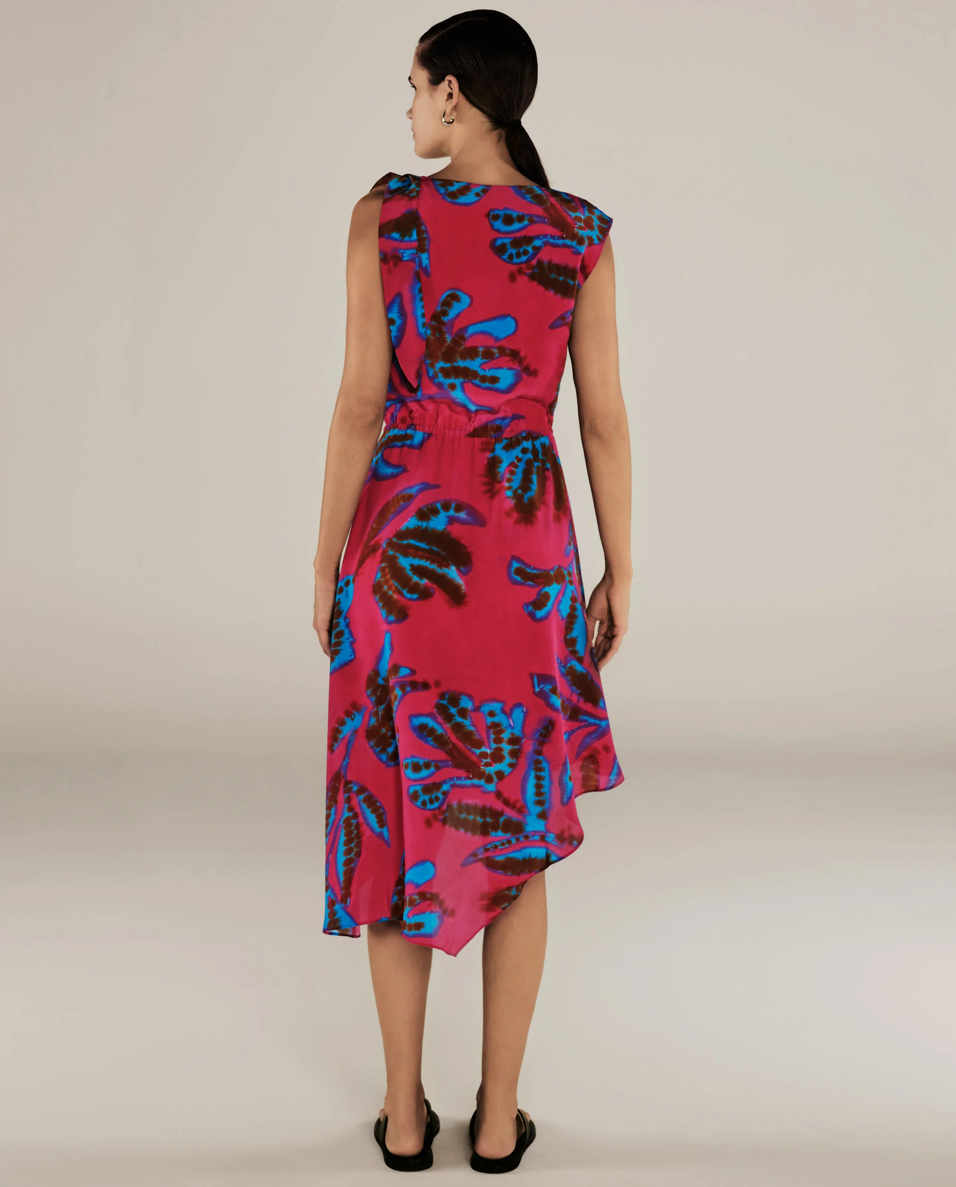 CHETANA | Magenta & Blue Flower Short Dress - Image 5
