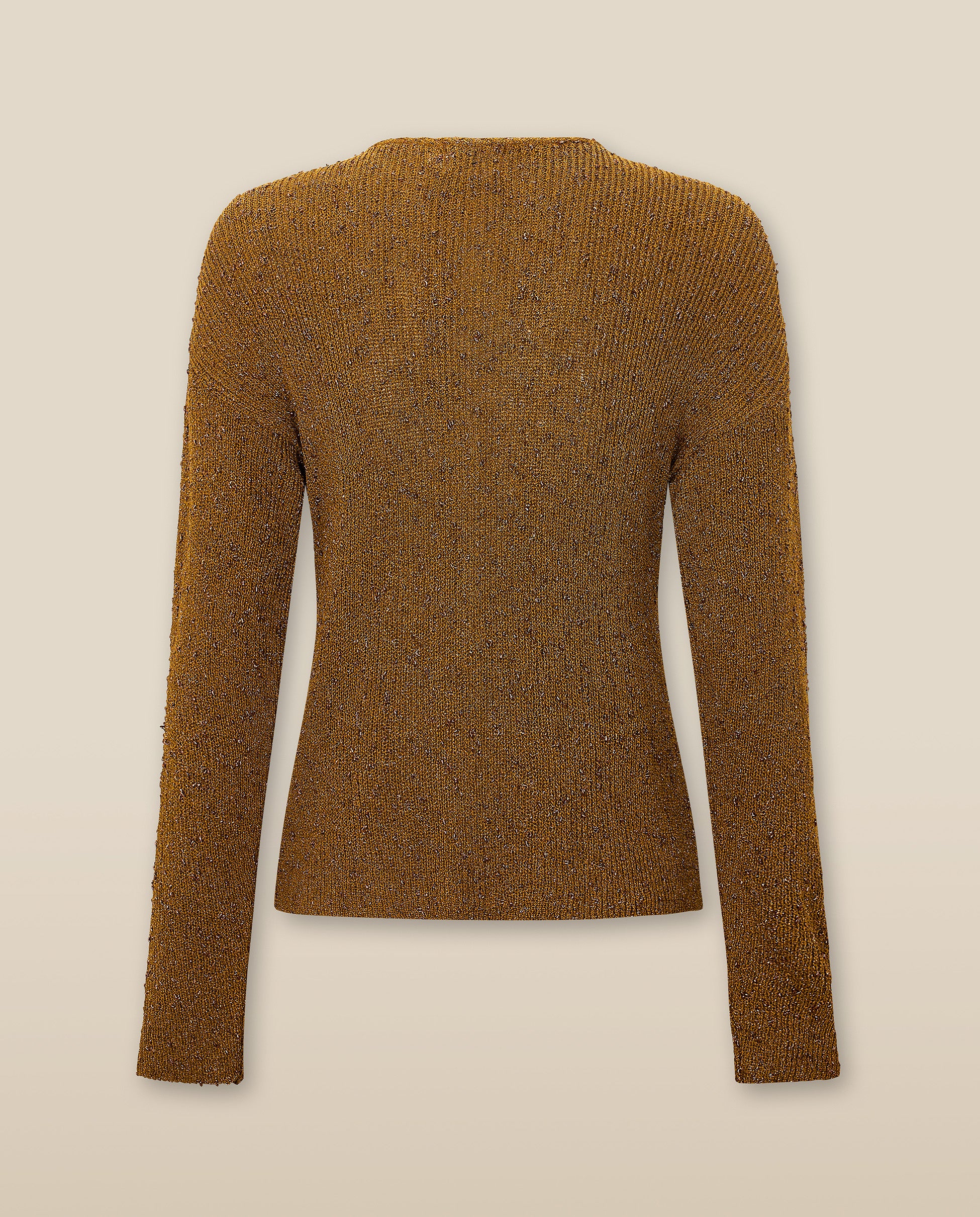 CLIVIA | Ochre Sparkle Button Sweater - Image 5