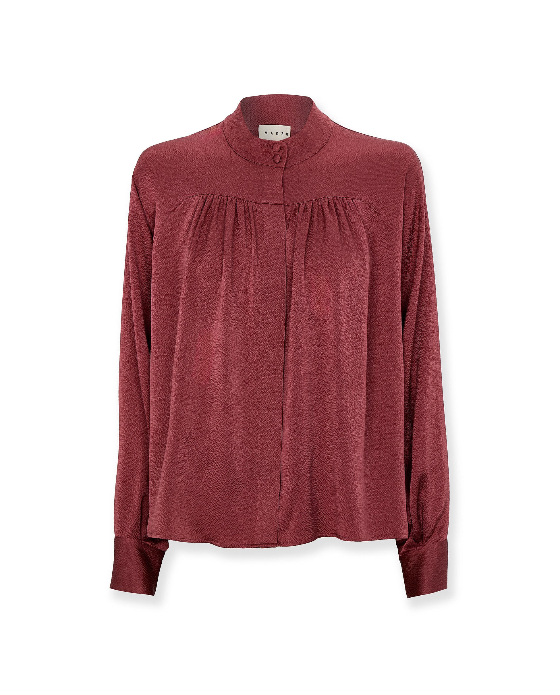 CLOE | Brick Red Silk Blouse - Image 5