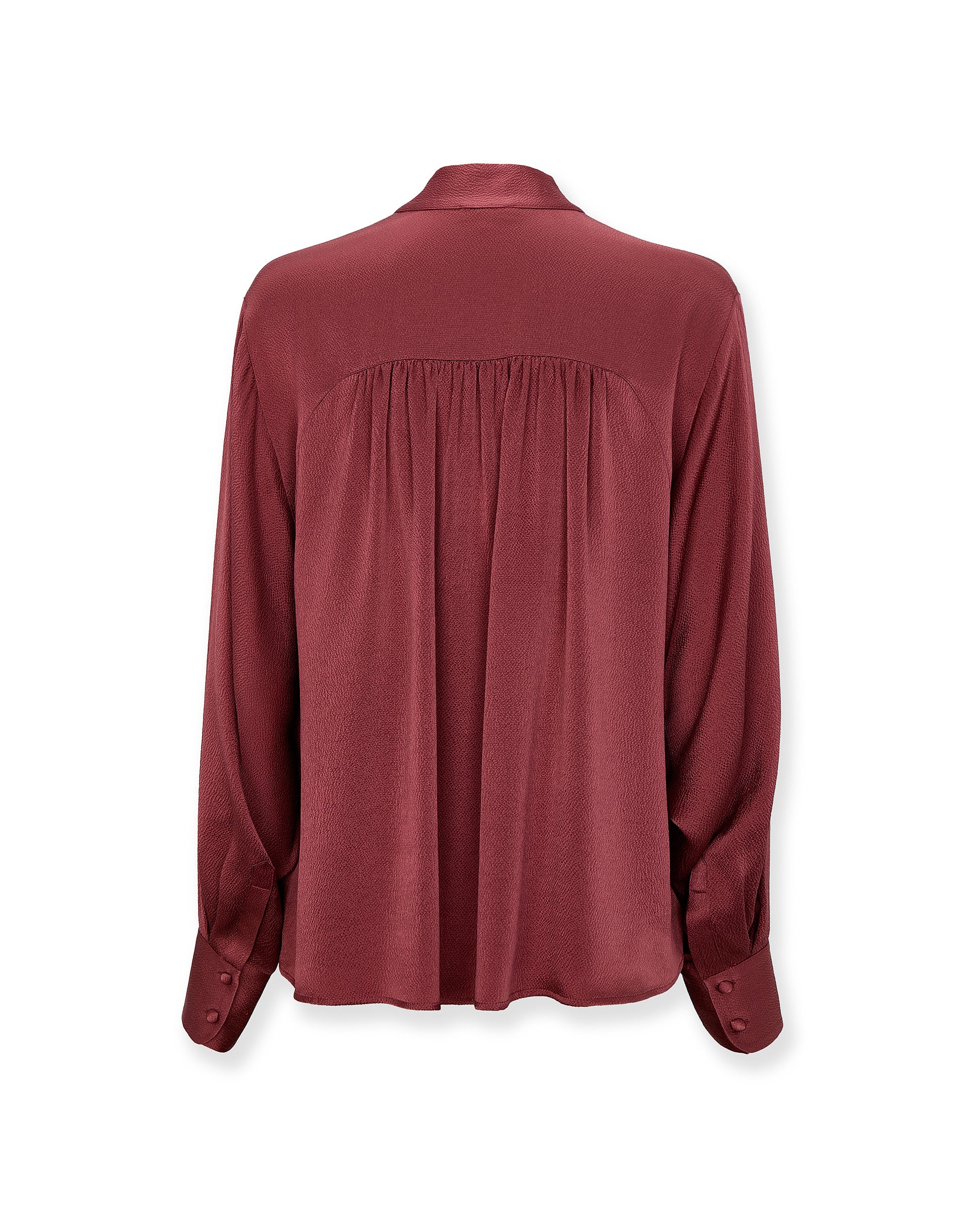 CLOE | Brick Red Silk Blouse - Image 6