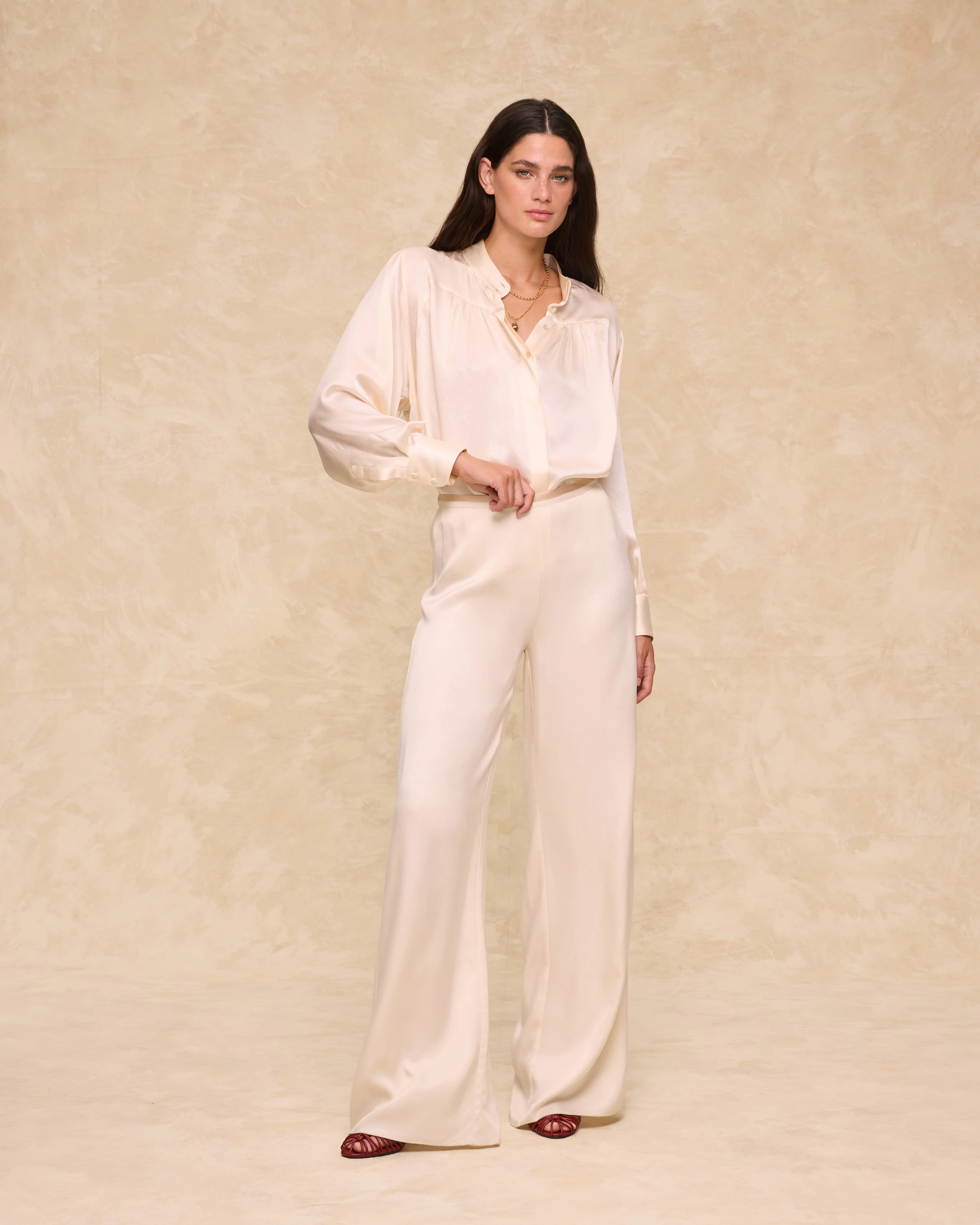 CLOE | Ecru Silk Blouse - Image 3