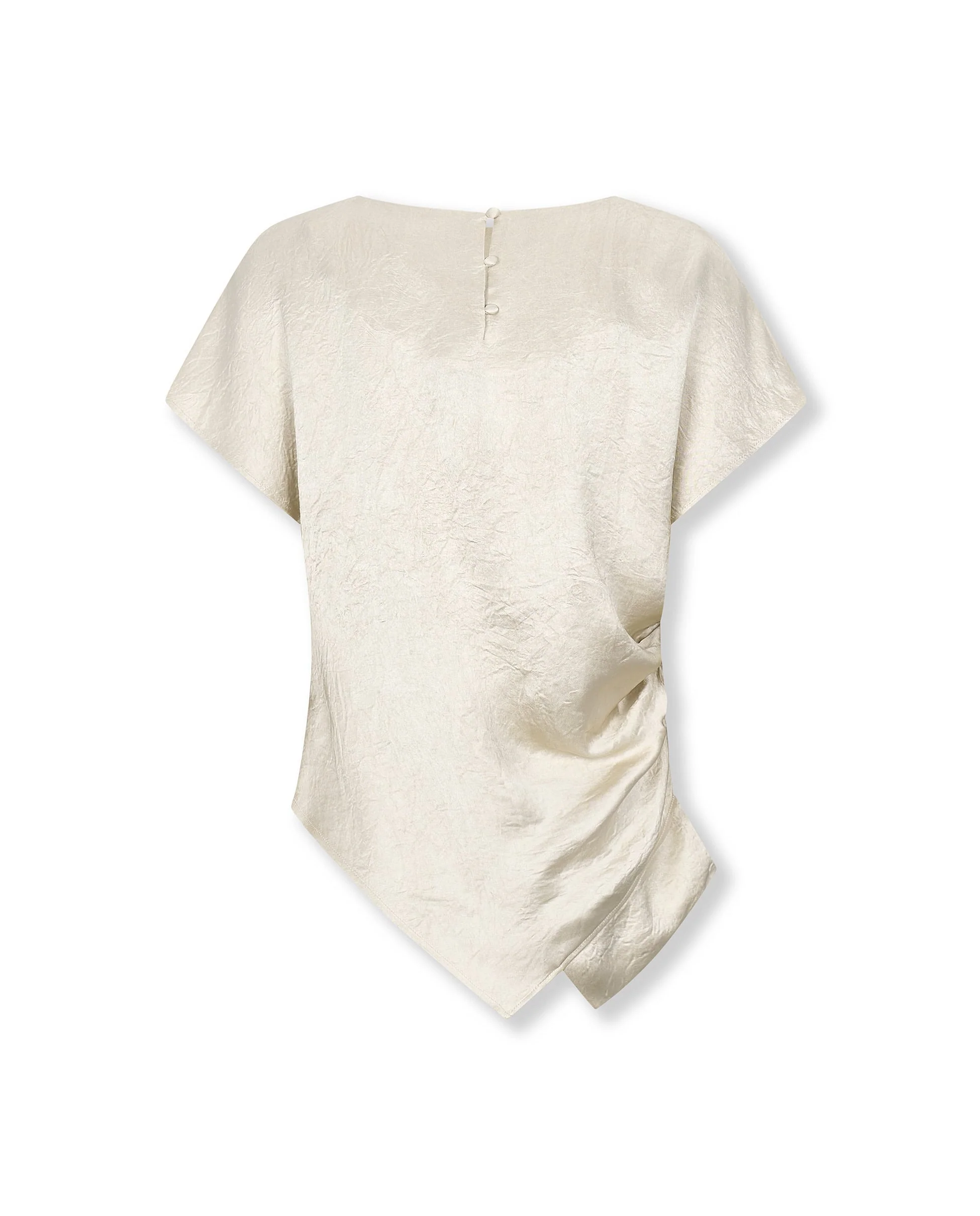CORTAZAR | Ecru Asymmetric Hem Top - Image 5