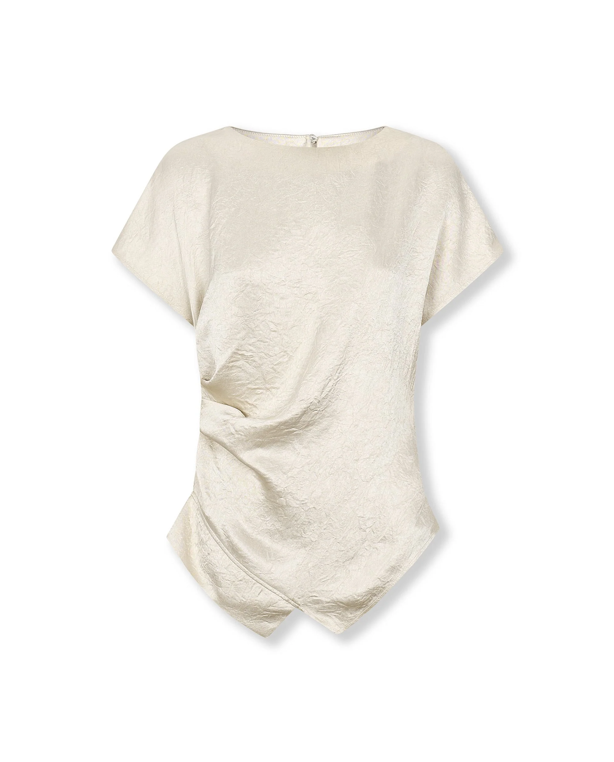 CORTAZAR | Ecru Asymmetric Hem Top - Image 6