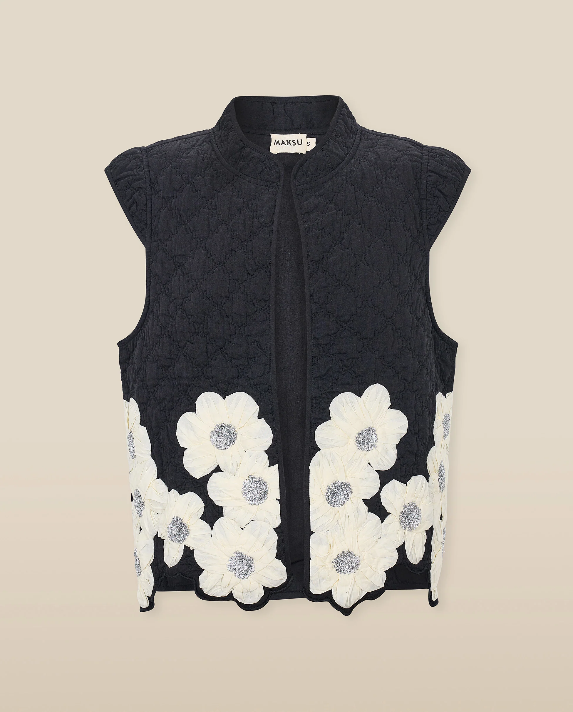 CRISTINA | Black Flower Cotton Vest - Image 6