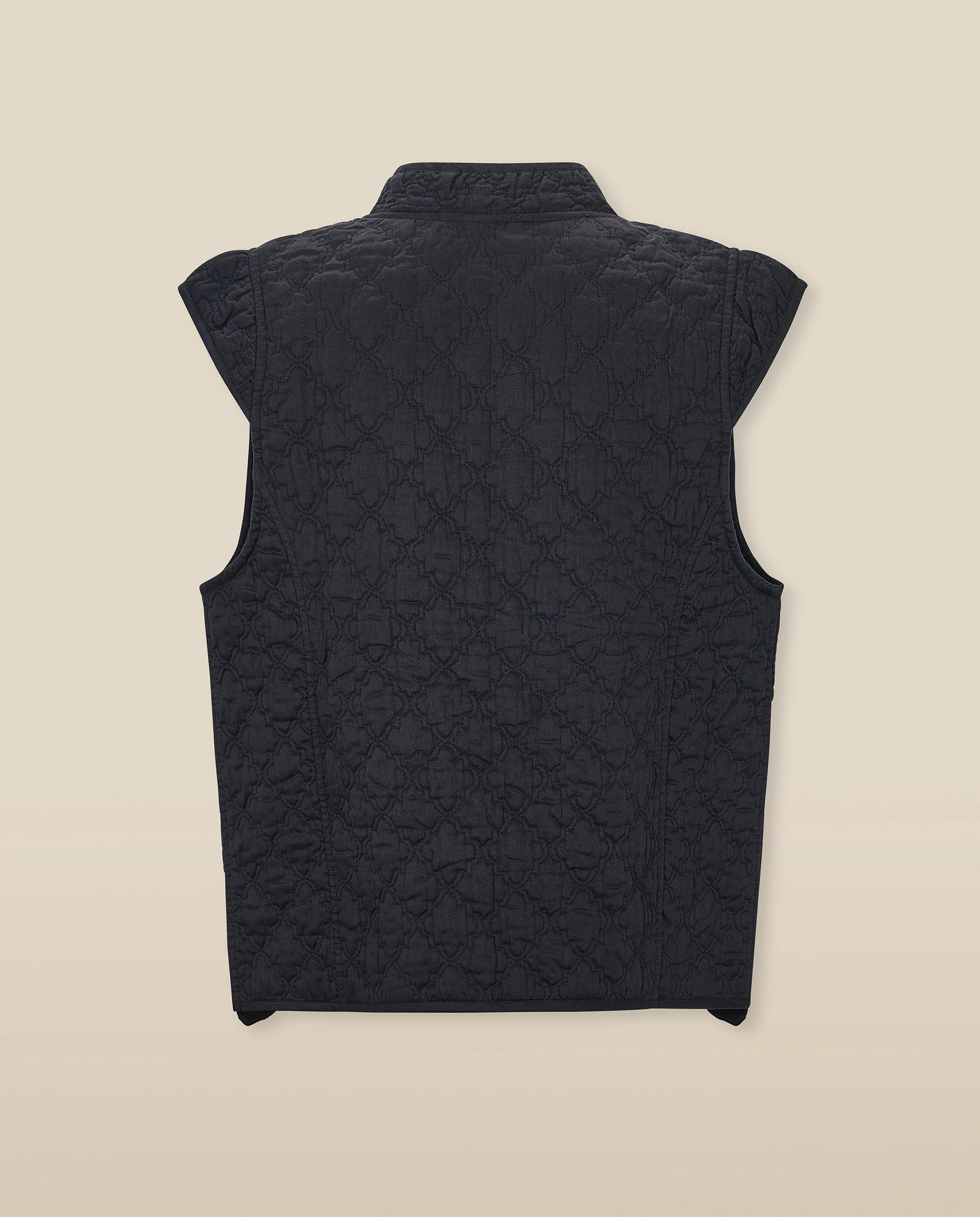 CRISTINA | Black Flower Cotton Vest - Image 7