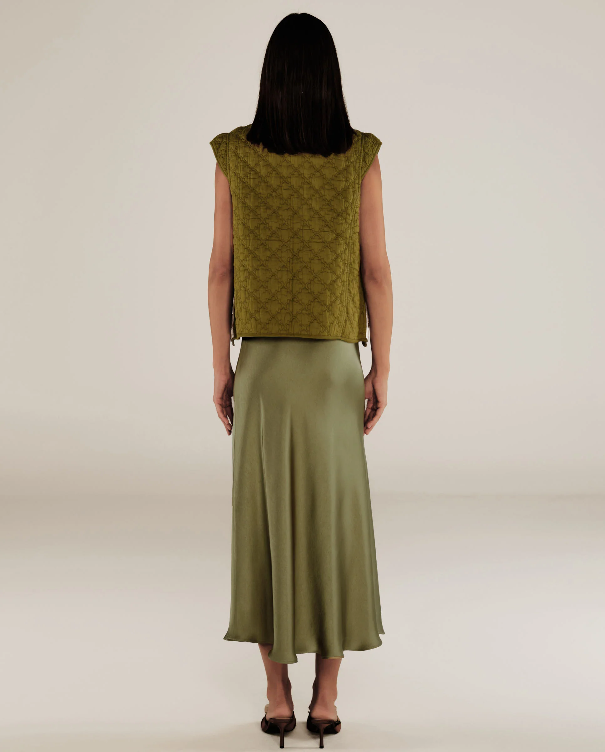 CRISTINA | Green Flower Cotton Vest - Image 5