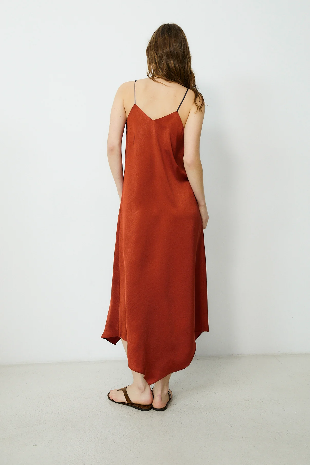 ELSIE | Paprika Asymmetric Midi Dress - Image 4