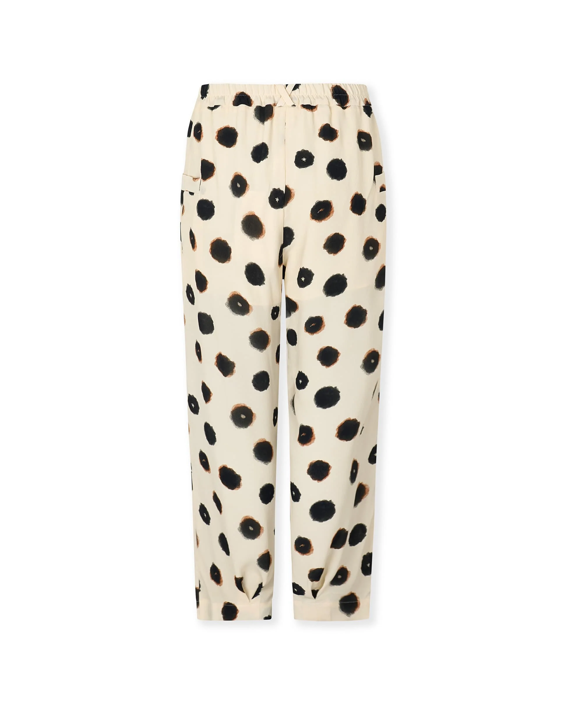 ESHANA | Ecru Ink Spot Print Trousers - Image 8