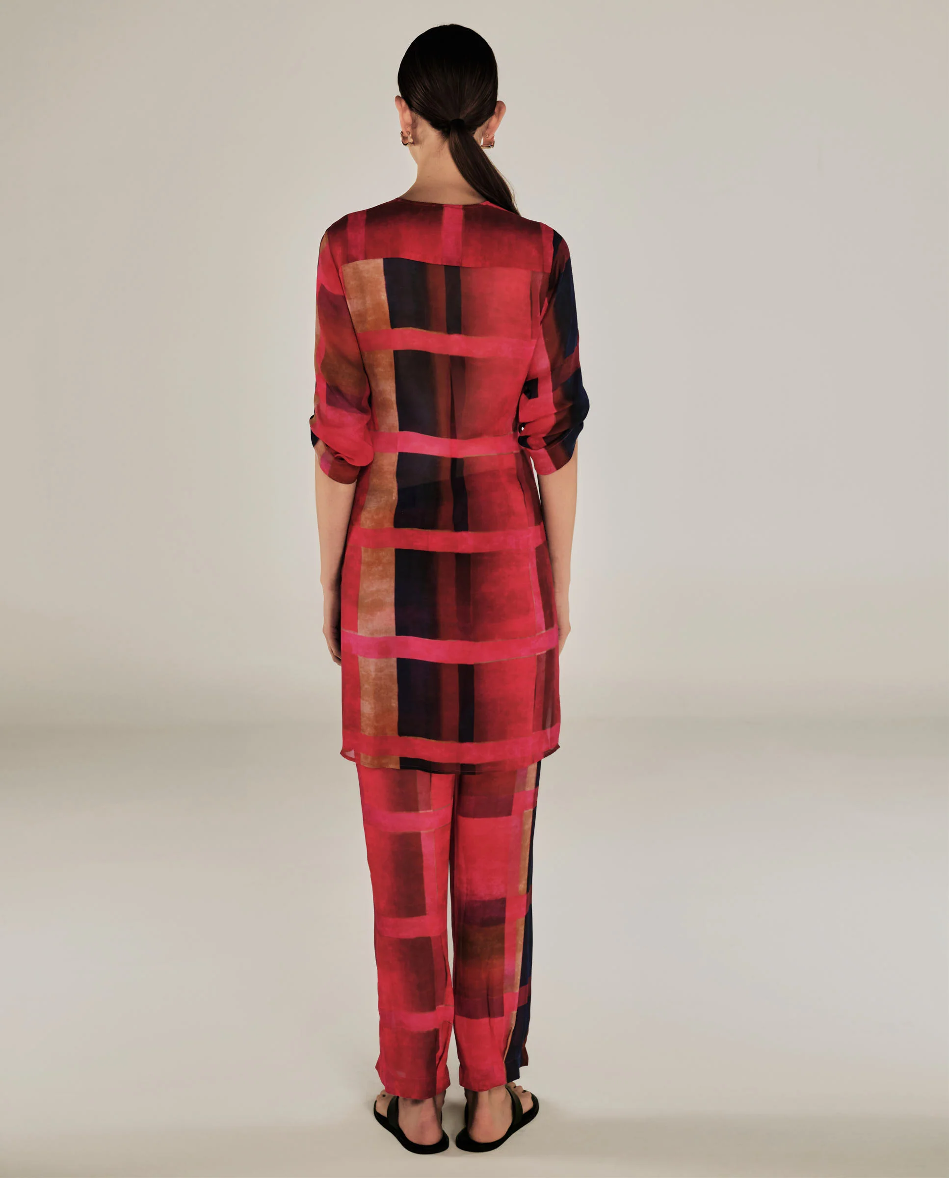 ESHANA | Fuchsia Pink Long Gathered Blouse - Image 5