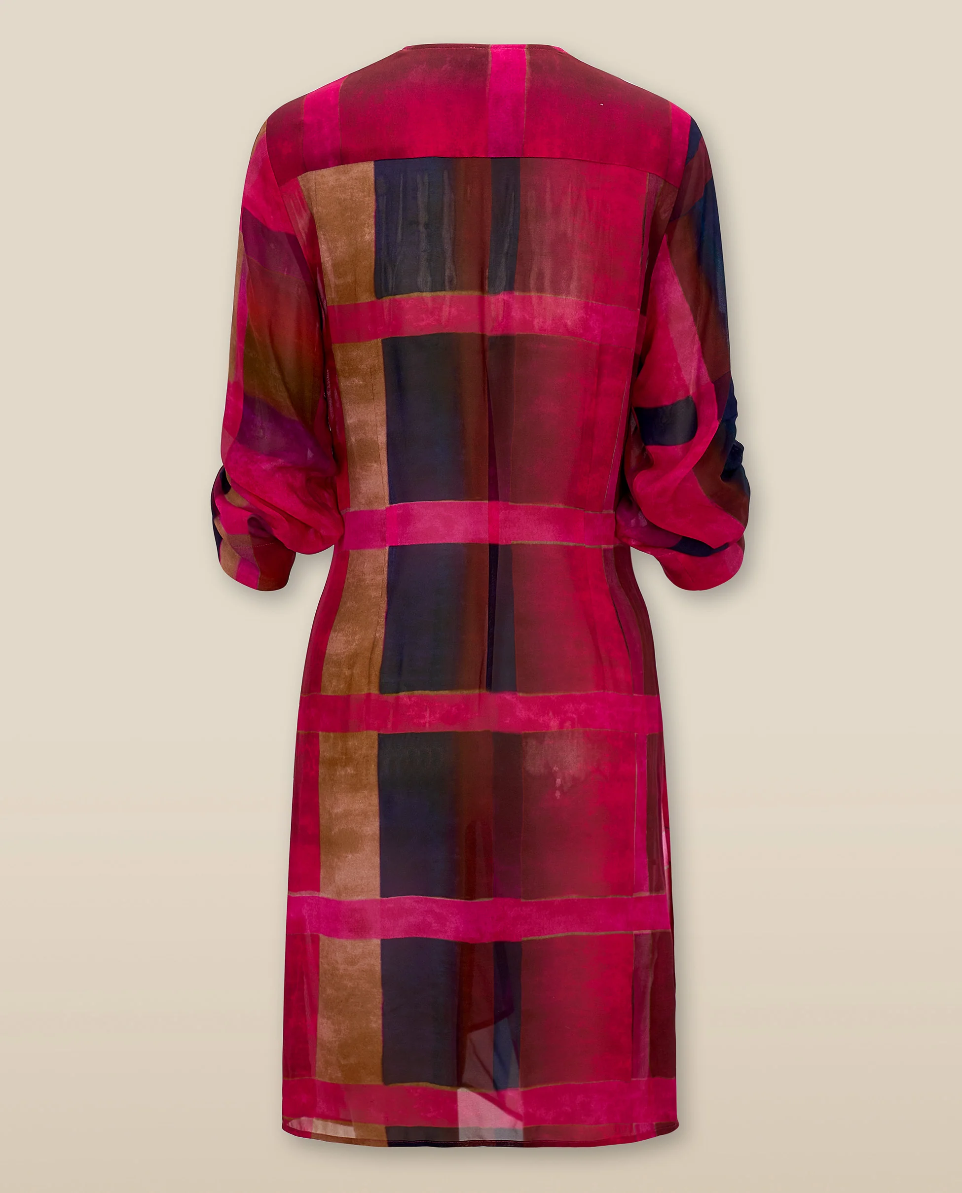 ESHANA | Fuchsia Pink Long Gathered Blouse - Image 7