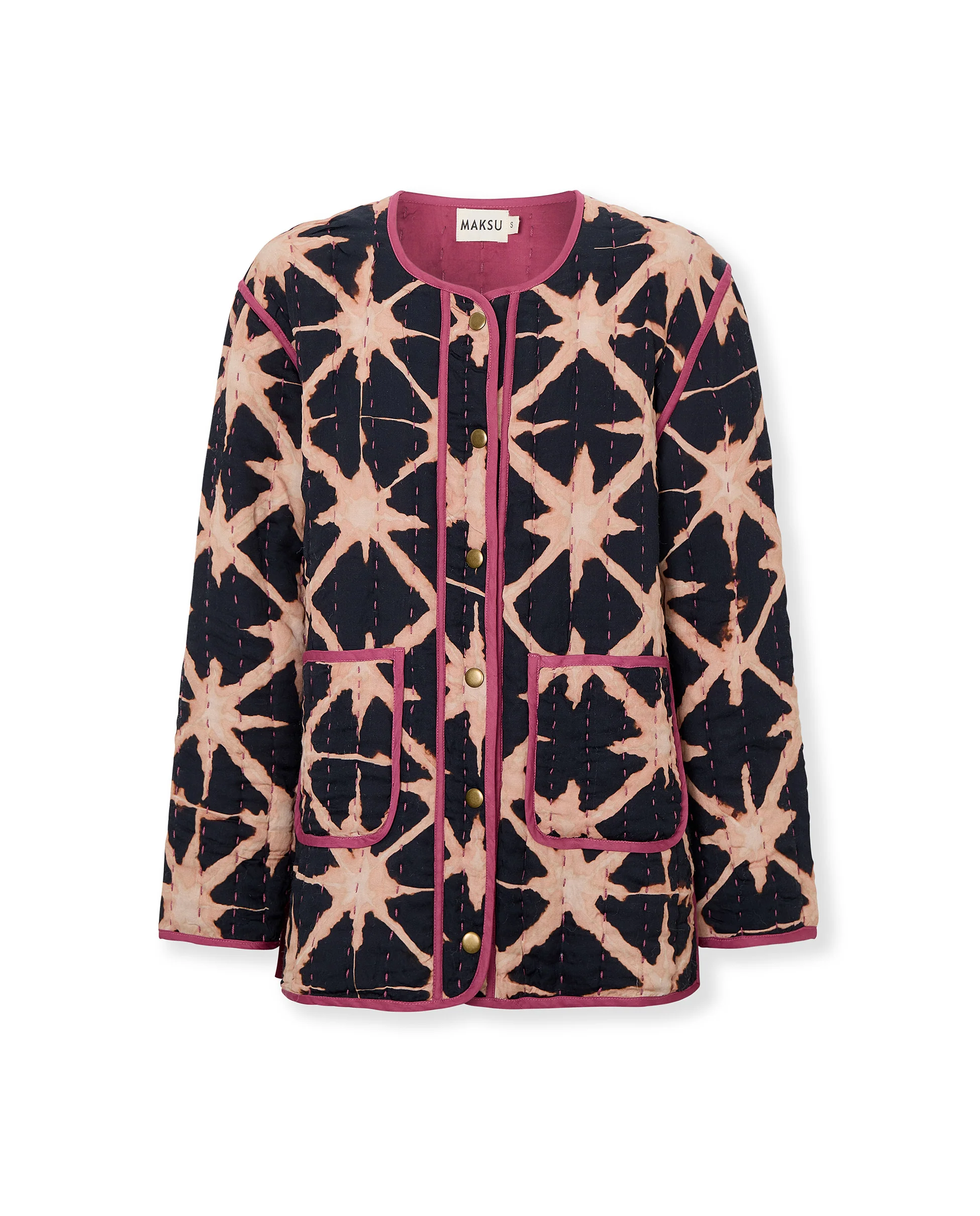 ESTRELLA | Black Printed Quilted Coat - Image 5