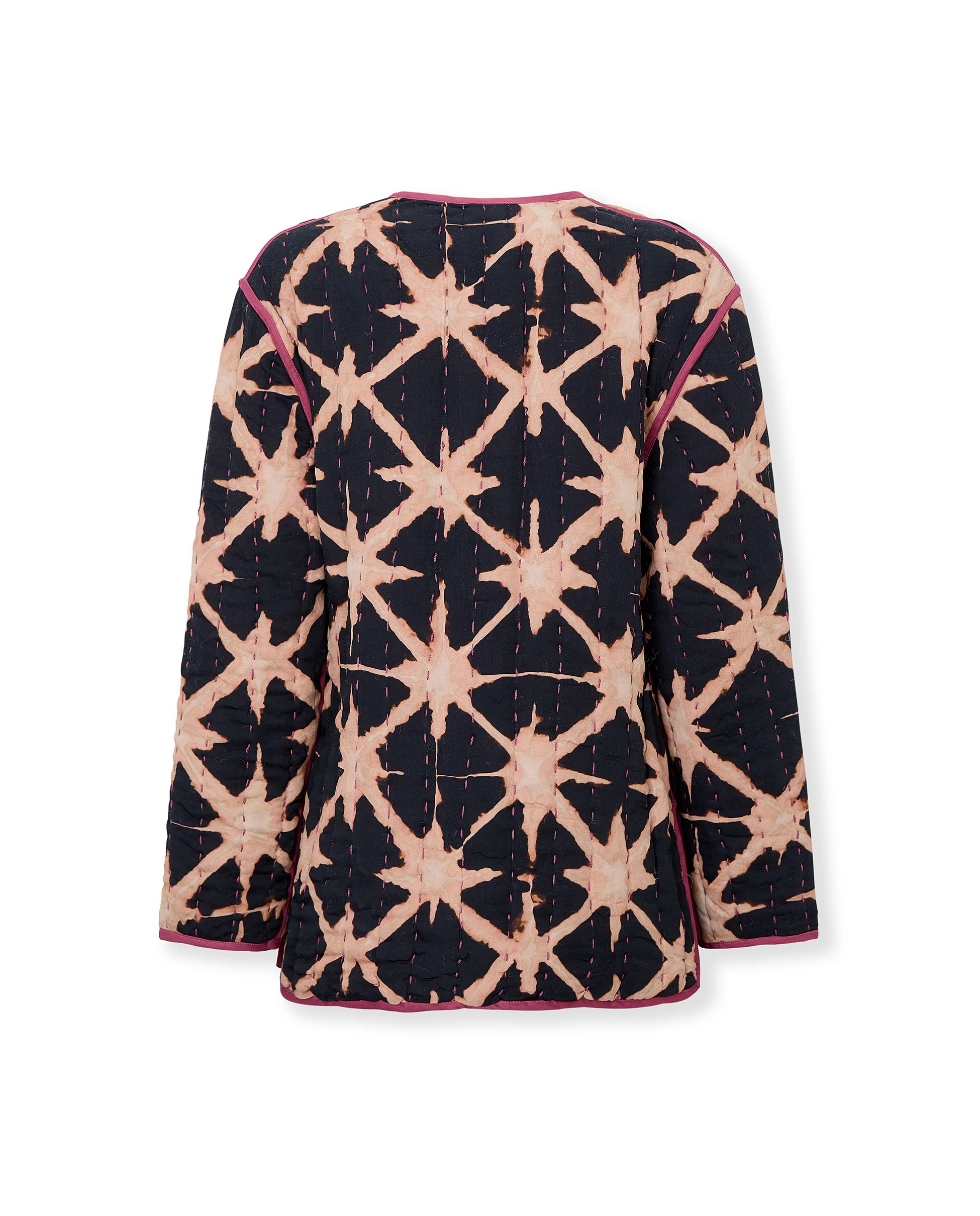 ESTRELLA | Black Printed Quilted Coat - Image 6