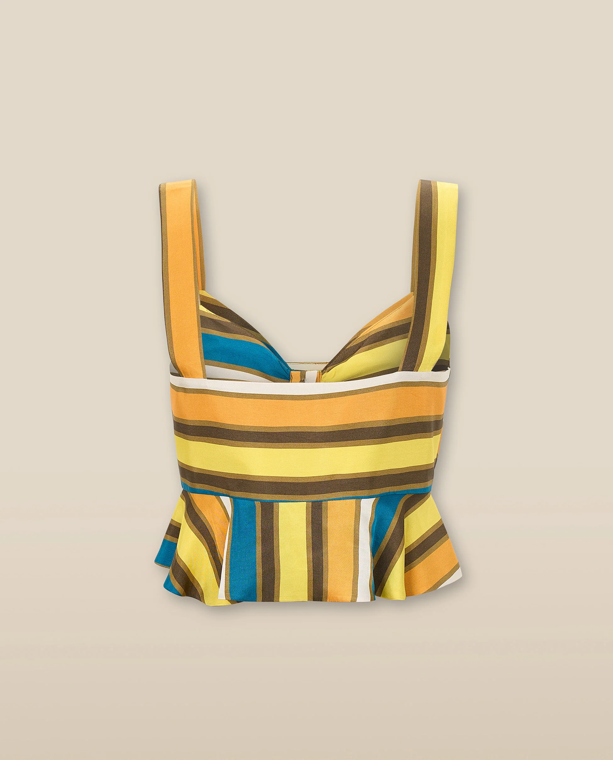 EYRE | Multicoloured Stripe Tie Front Crop Blouse - Image 4