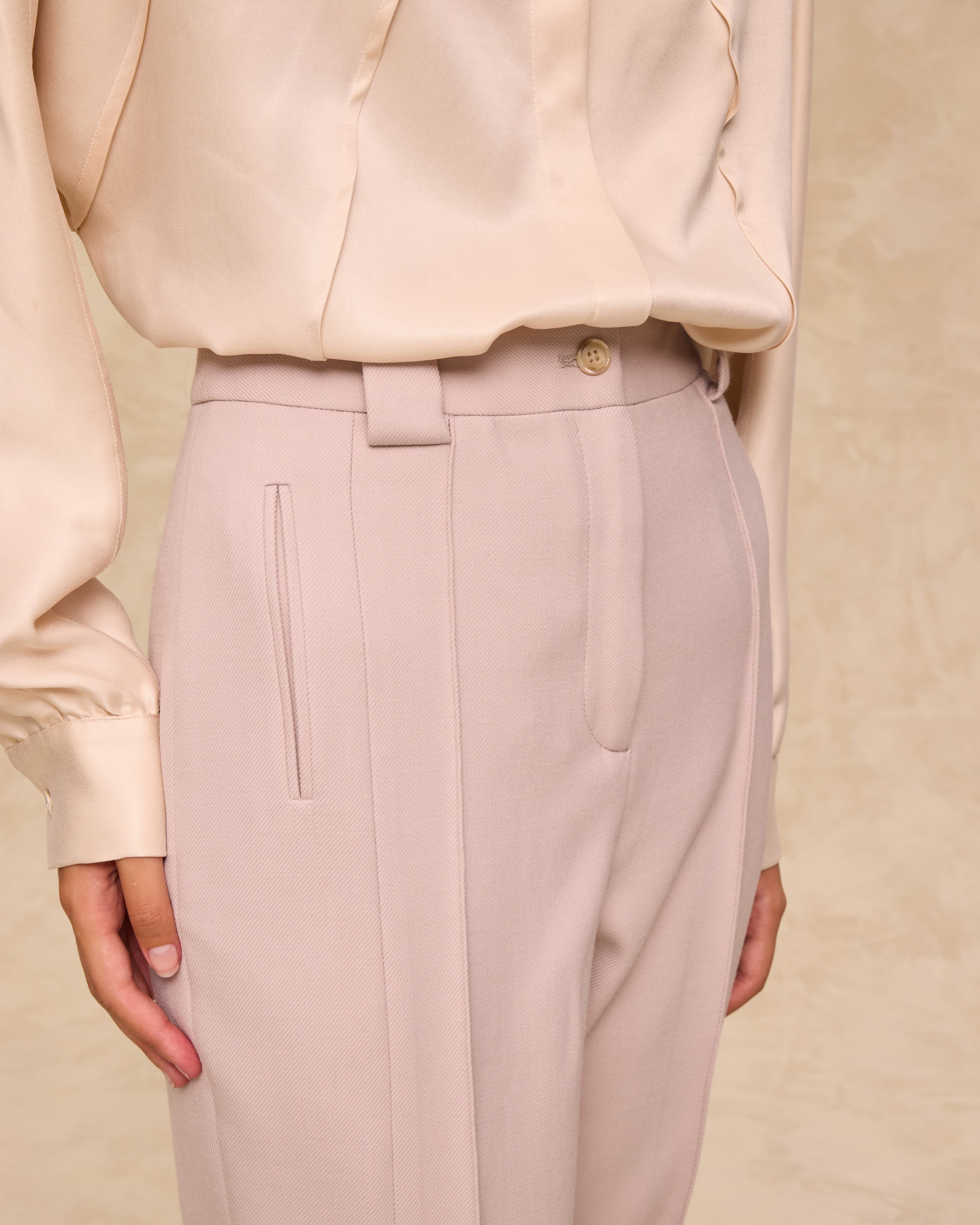 FLORENCE | Tailored Beige Wool-Blend Trousers - Image 2