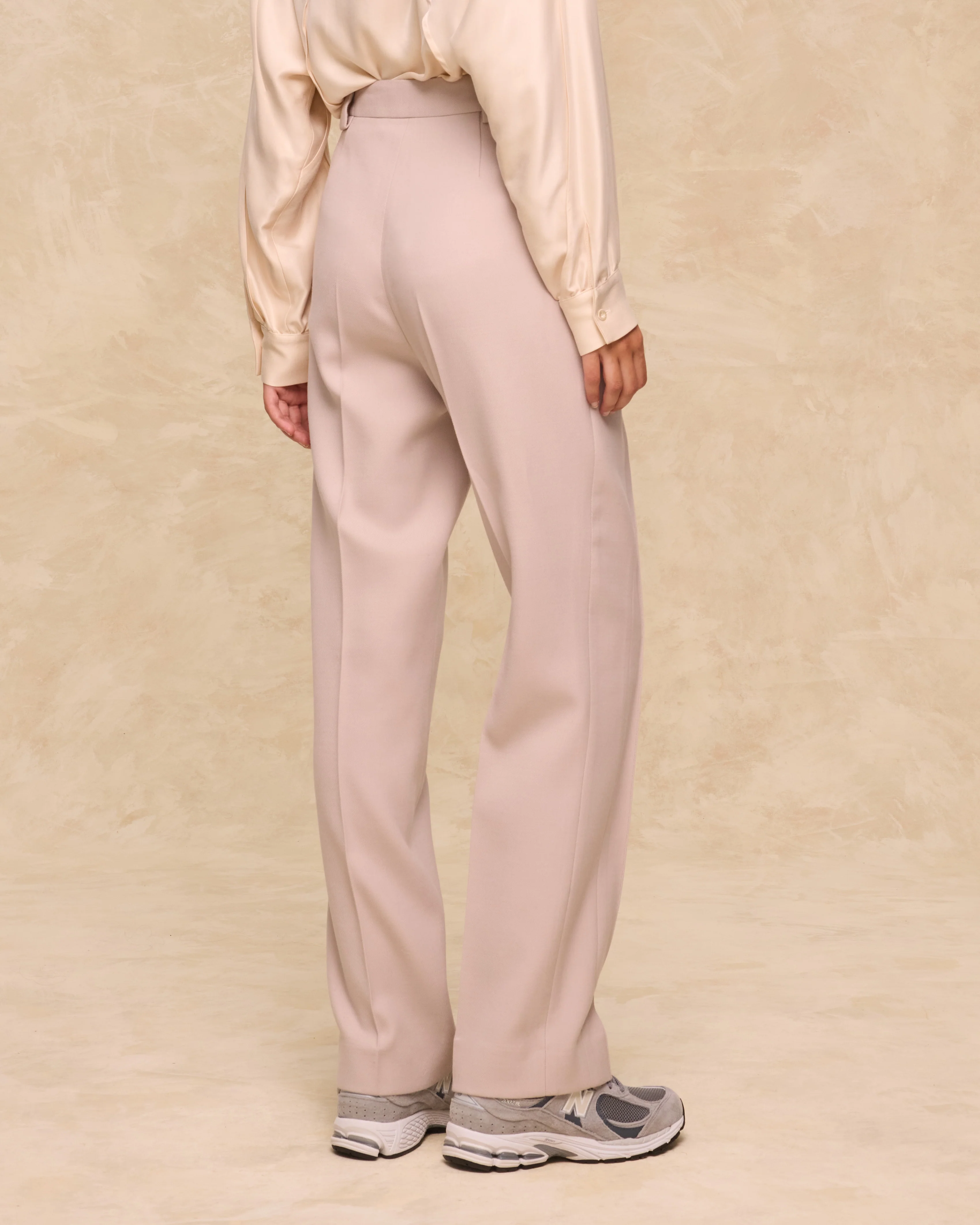 FLORENCE | Tailored Beige Wool-Blend Trousers - Image 3