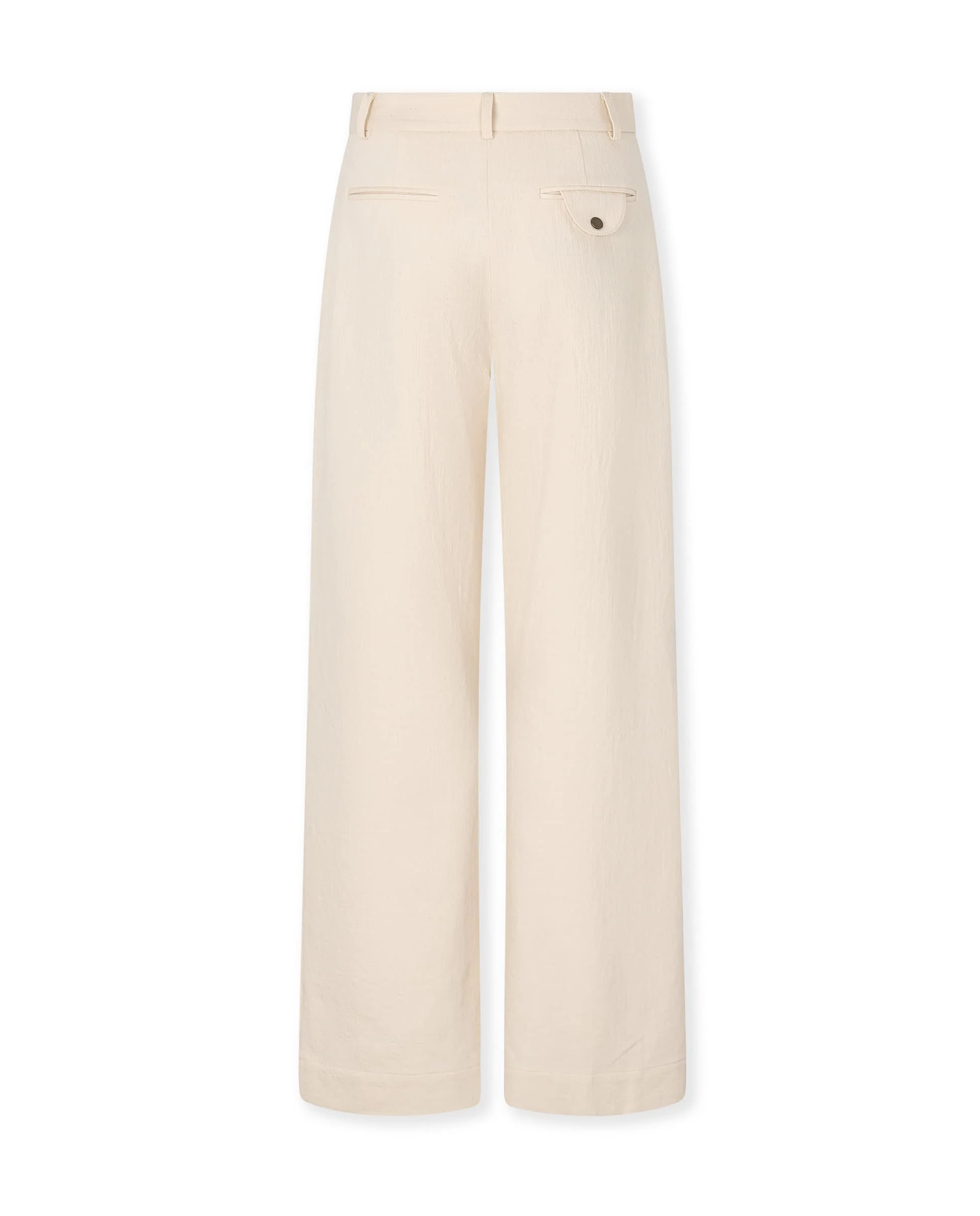 FRILLY | Ecru Italian Cotton Linen Trousers - Image 7