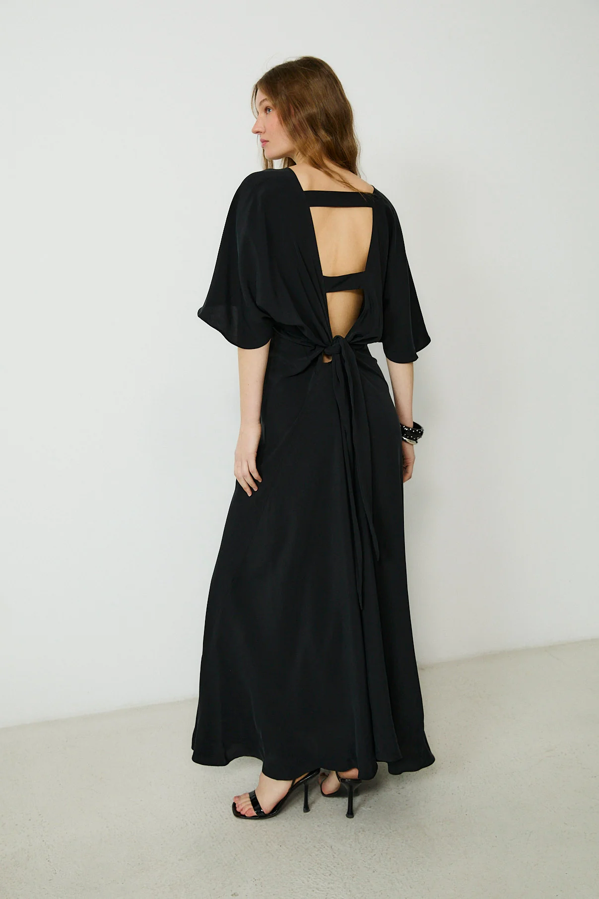 GINEVRA | Black Silk Maxi Dress - Image 3