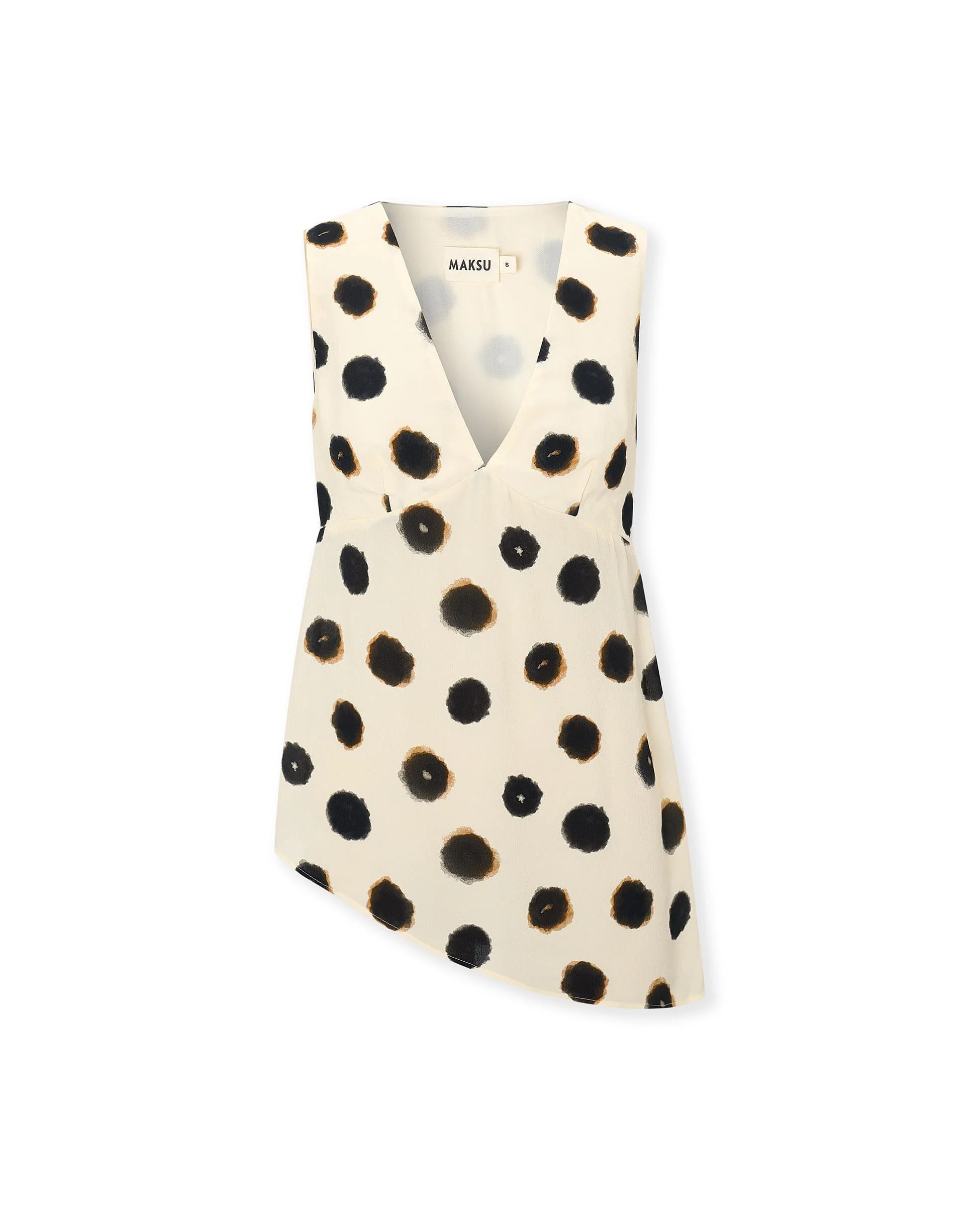 GINEVRA | Ecru Ink Spot Print Top - Image 4