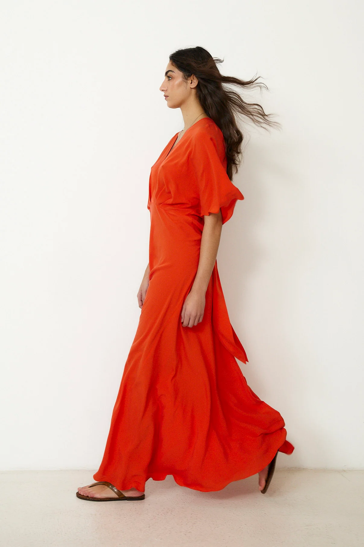 GINEVRA | Red Silk Midi Dress - Image 4