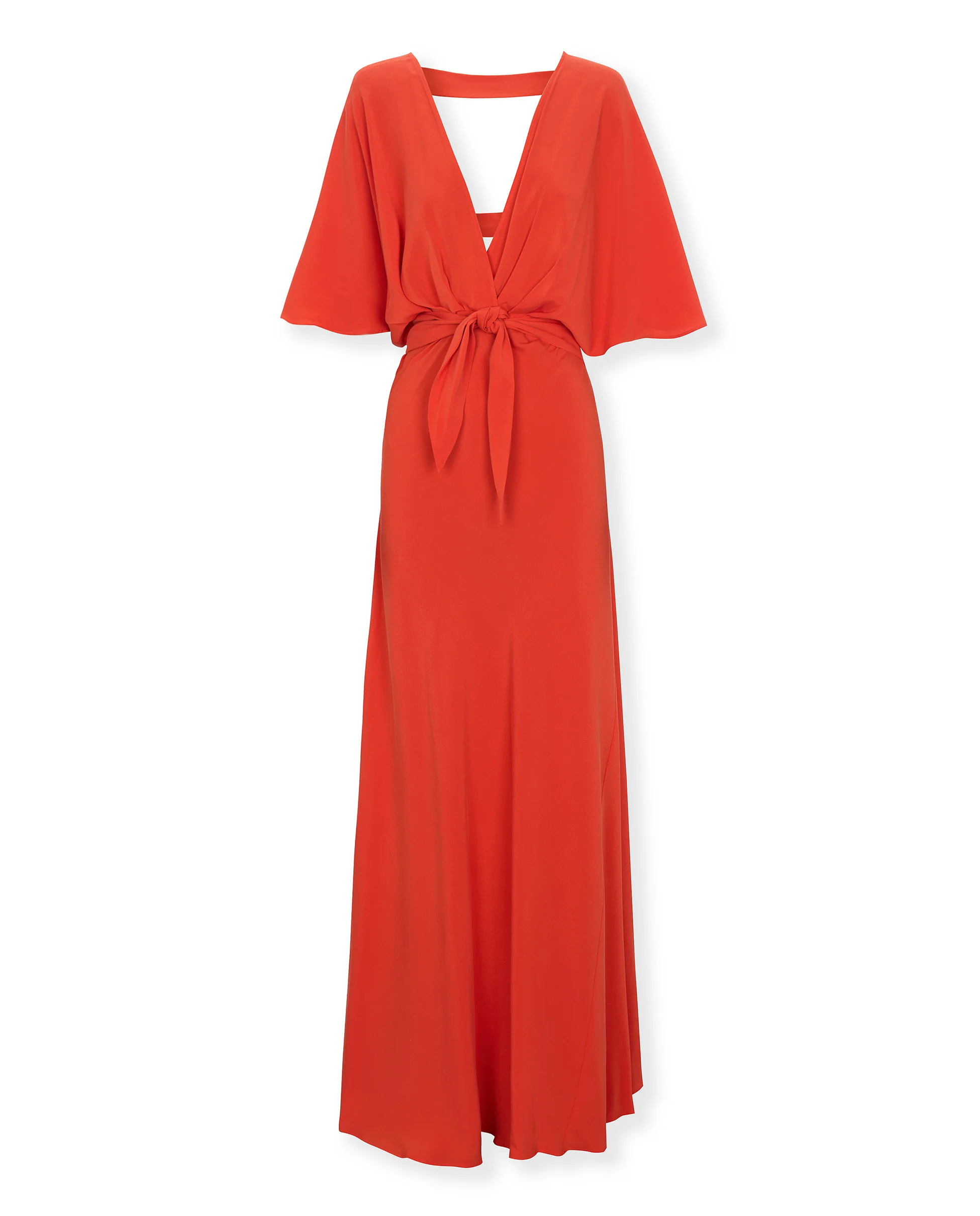 GINEVRA | Red Silk Midi Dress - Image 5
